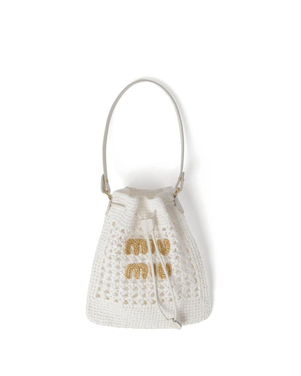 Miu Miu White Logo Bucket Bag