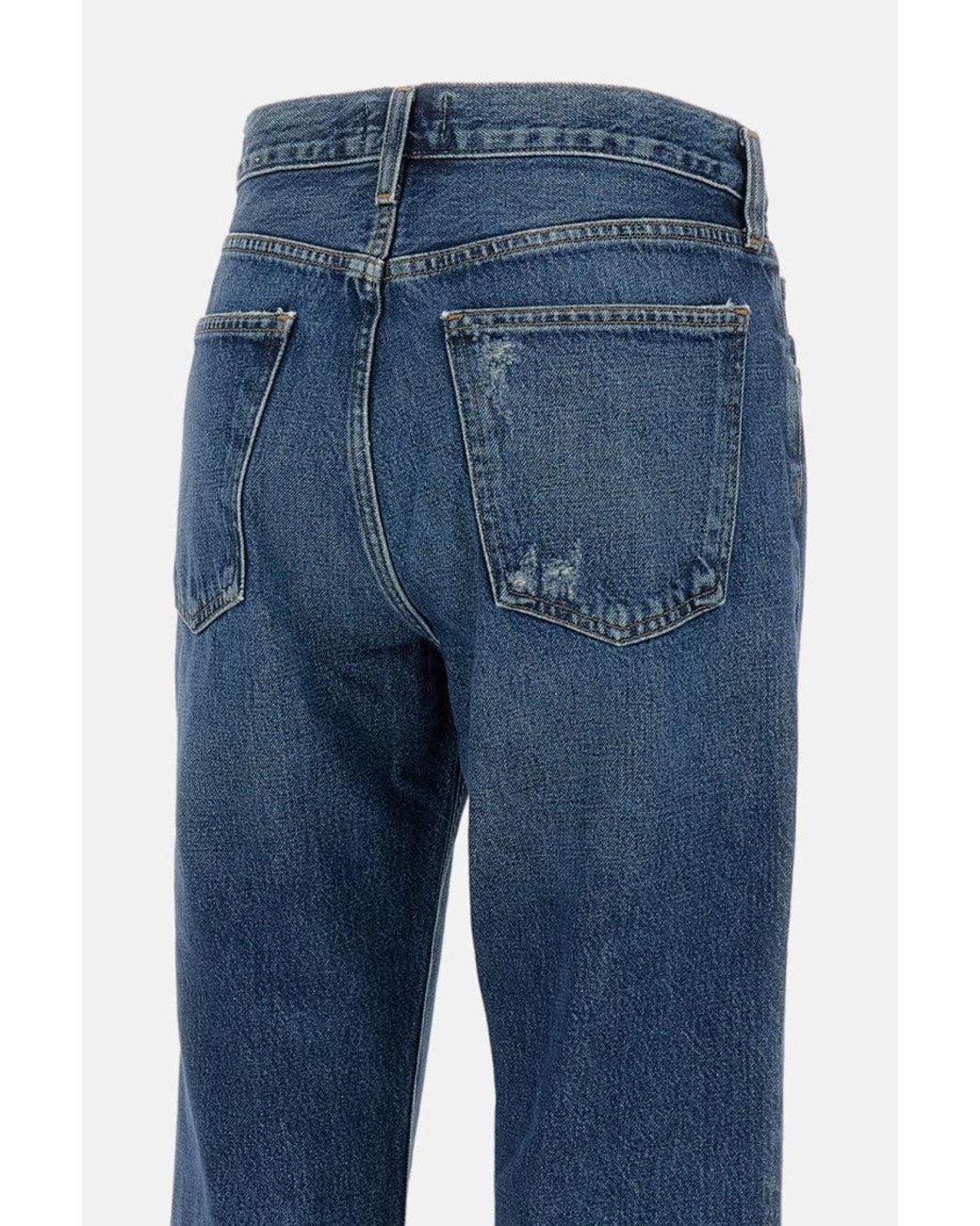 Agolde Blue Dark Wide Led Jeans