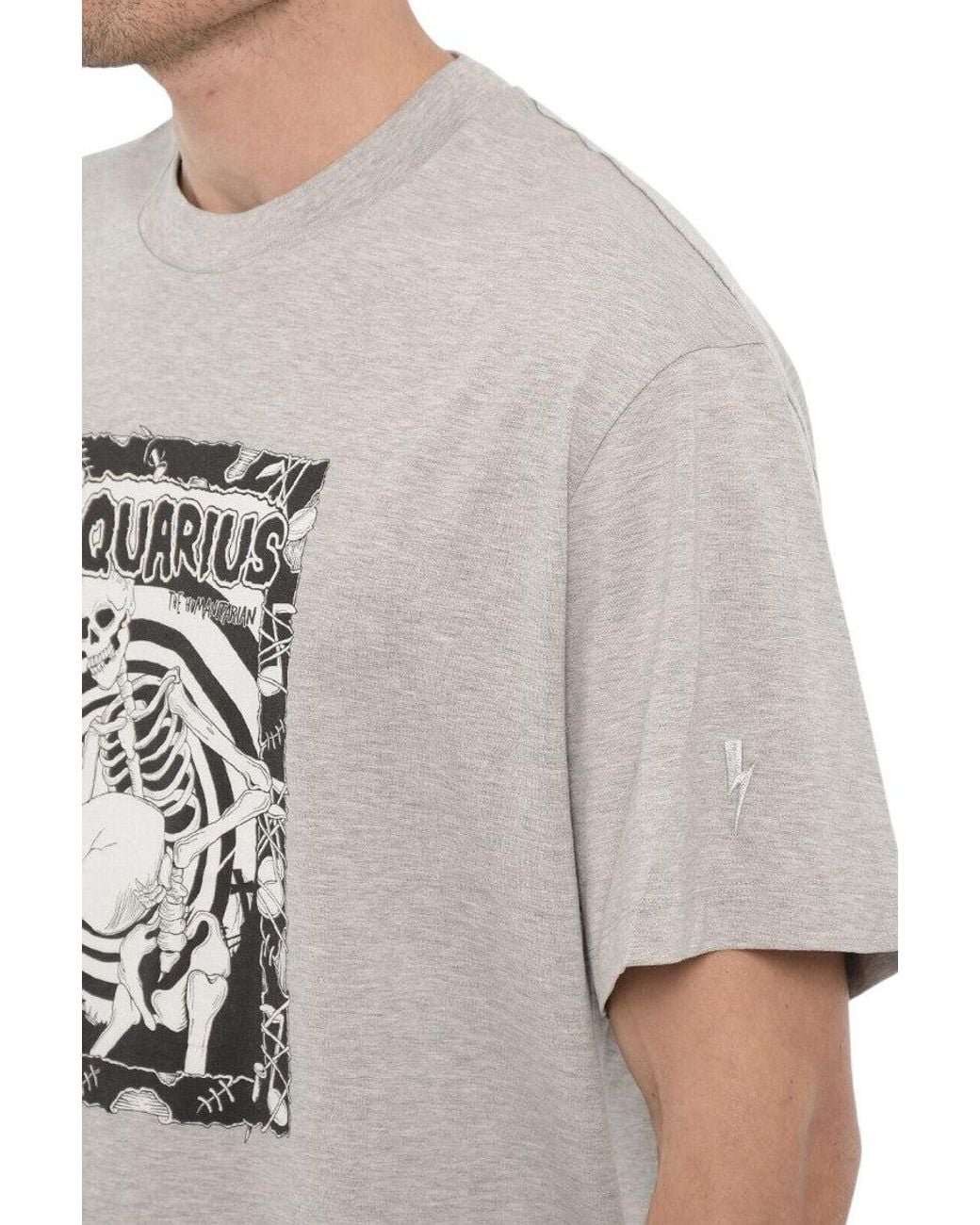 Neil Barrett Gray Graphic T-Shirt for men
