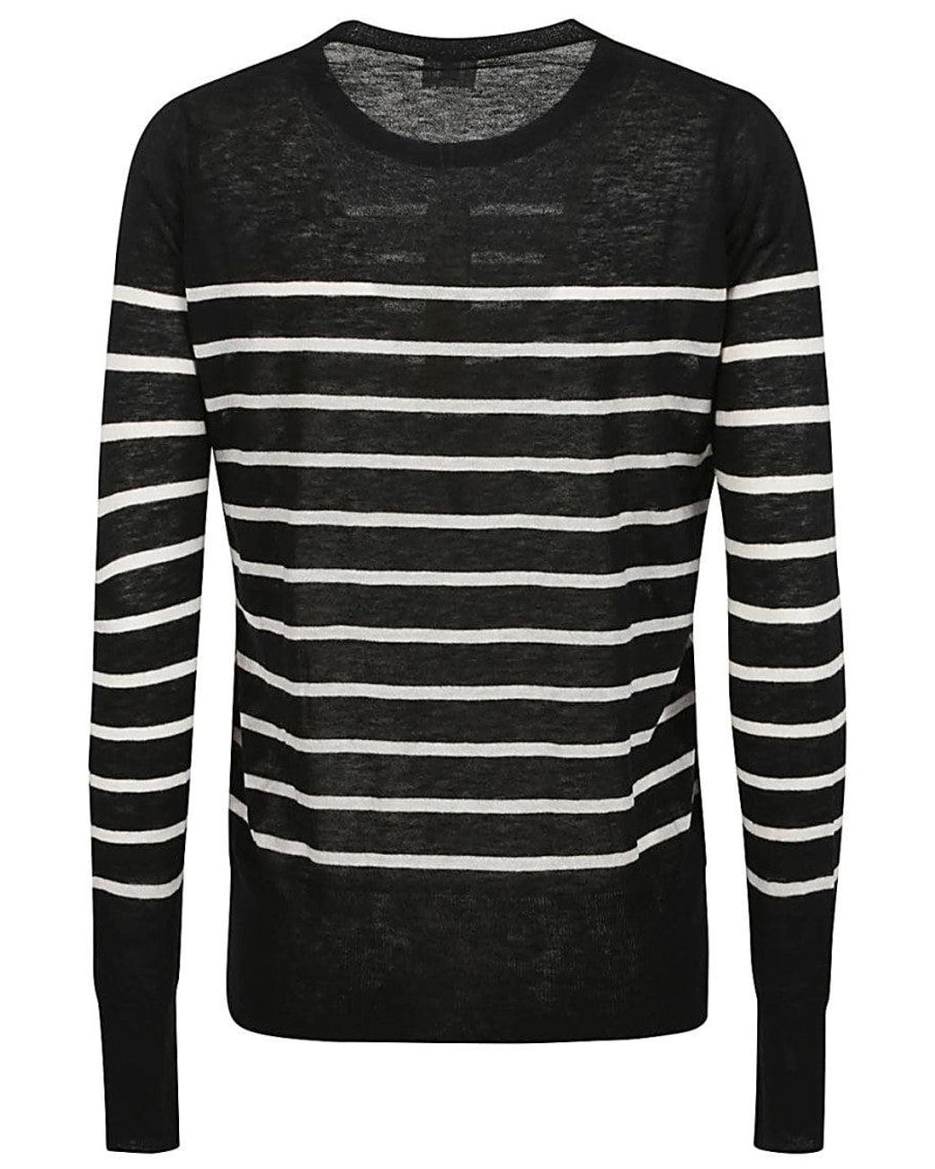 C.t. Plage Black Wool Striped Sweater