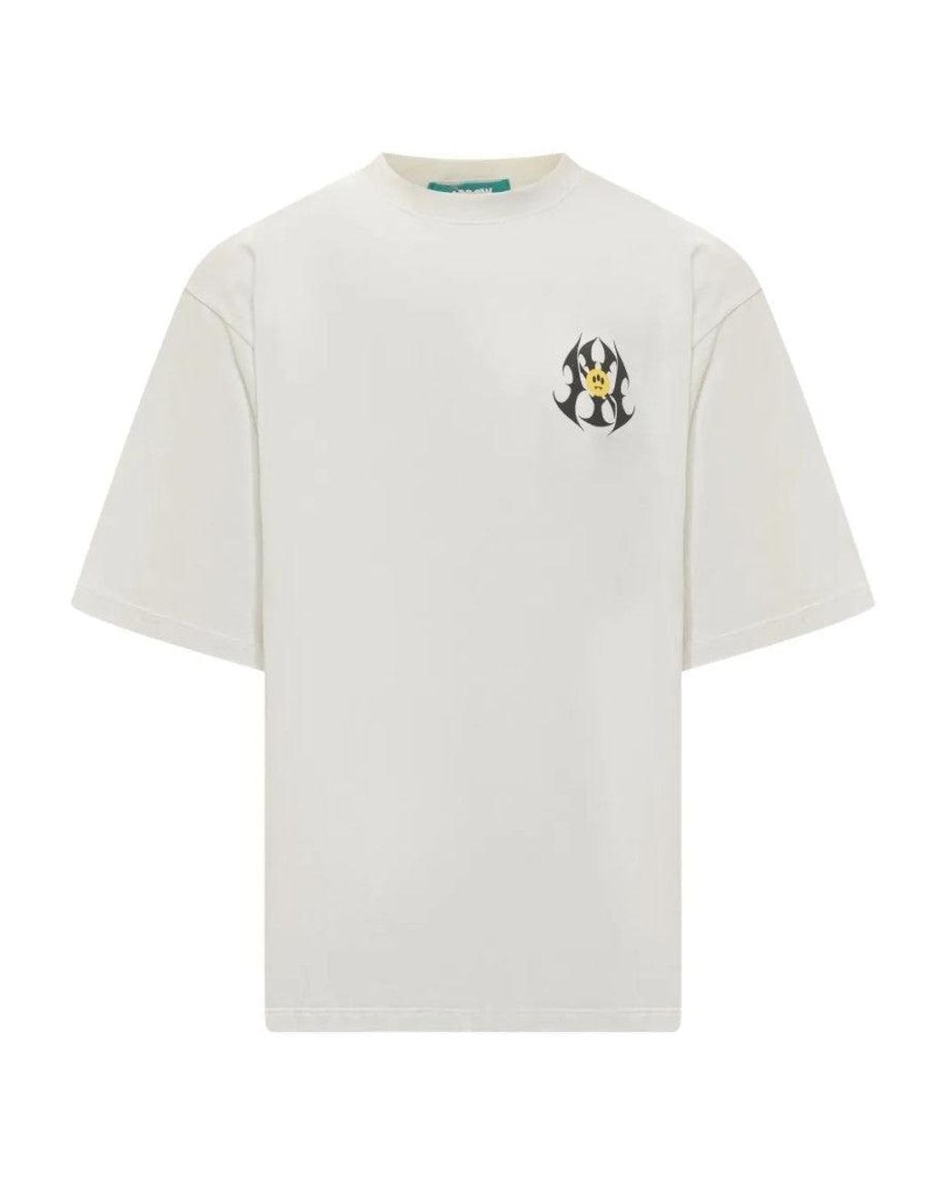 Barrow White Off Crewneck Printed T-Shirt for men