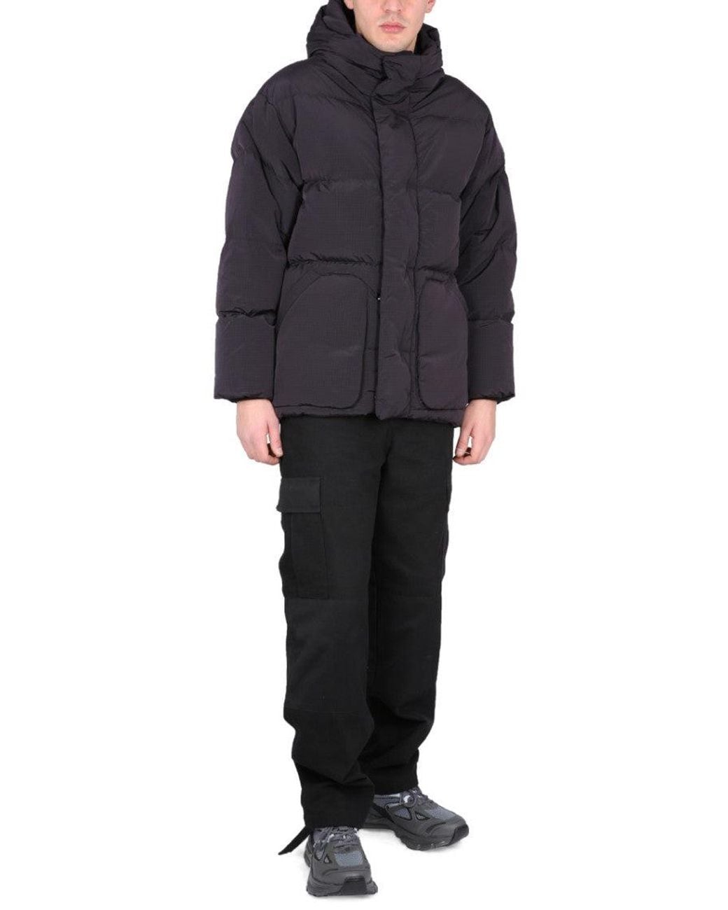 Ienki Ienki Gray Quilted Hood Jacket for men
