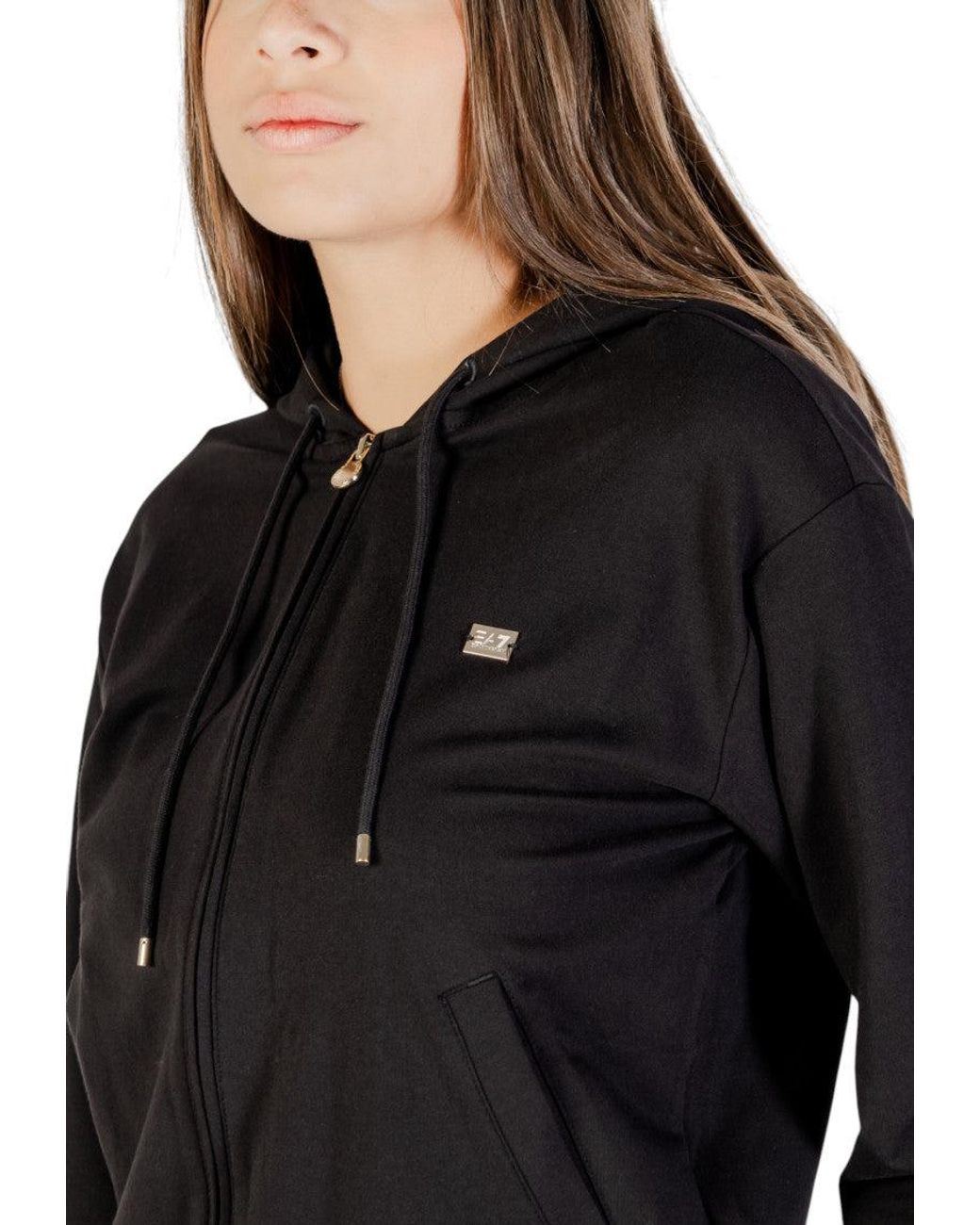 EA7 Black Cotton Logo Tracksuit