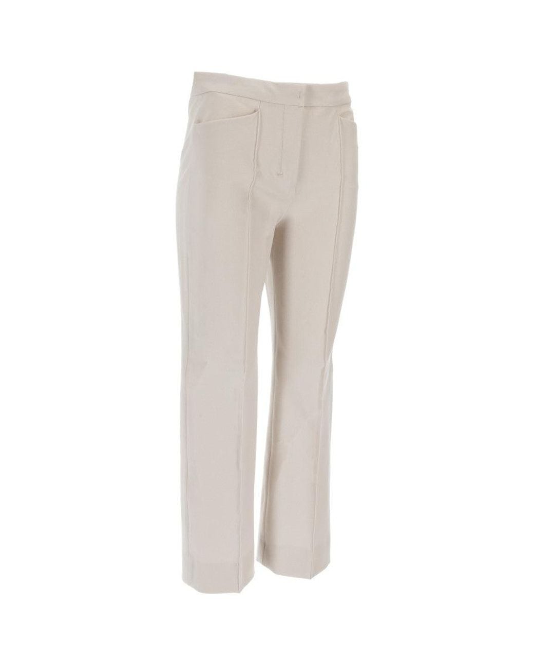 Max Mara Gray Straight Flat Front Pants