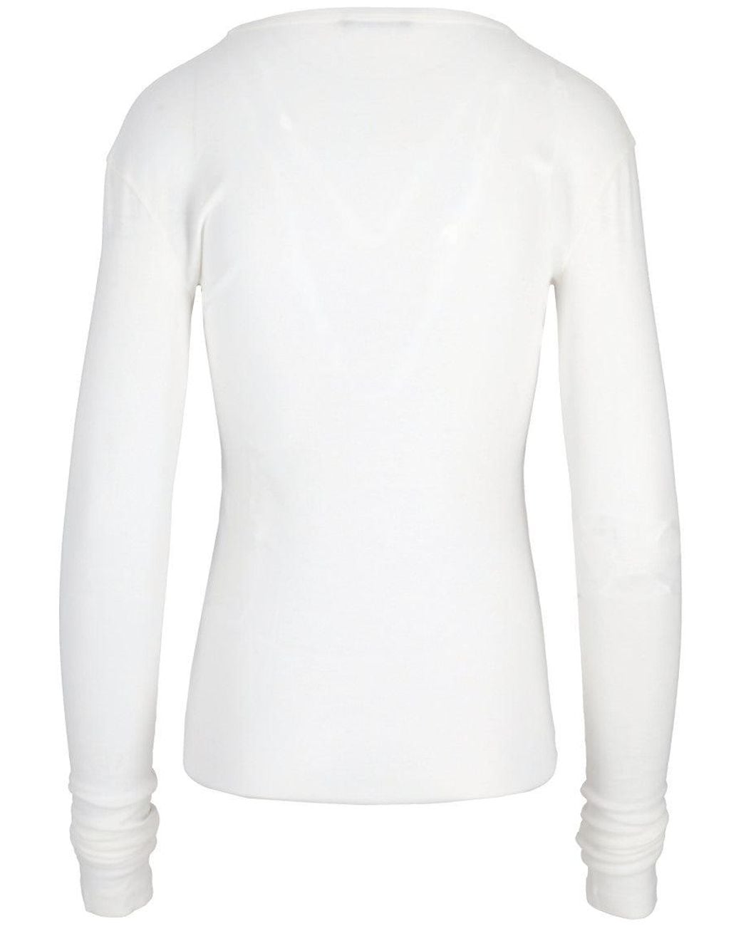 Ann Demeulemeester White Solid Crew Neck T-Shirt