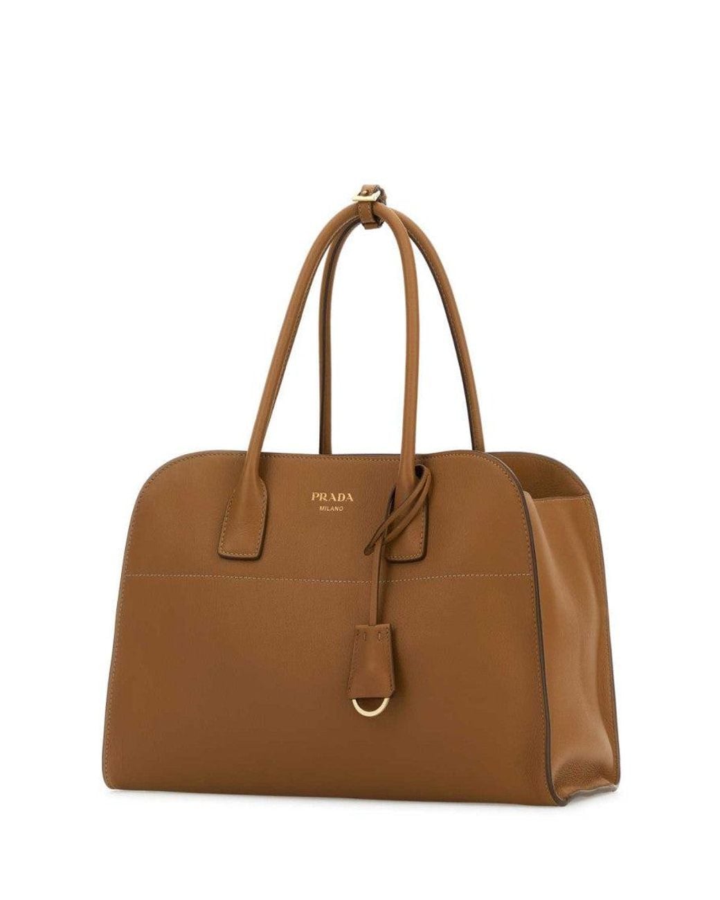 Prada Brown Camel Leather Medium Shopping Bag