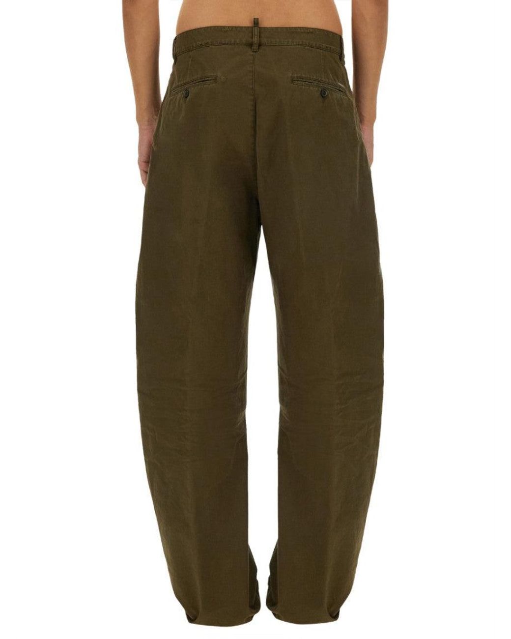 DSquared² Green Ripped Big Chino Pants for men