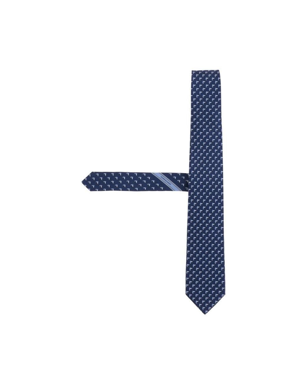 Ferragamo Blue Animal Print Tie for men
