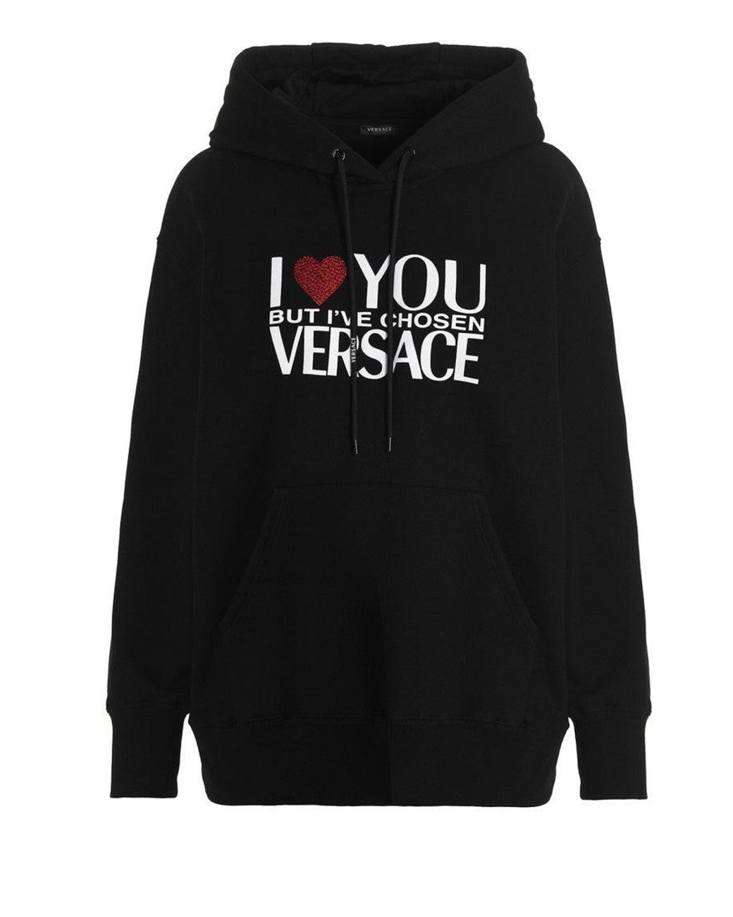 Versace Black Graphic Hood Sweatshirt