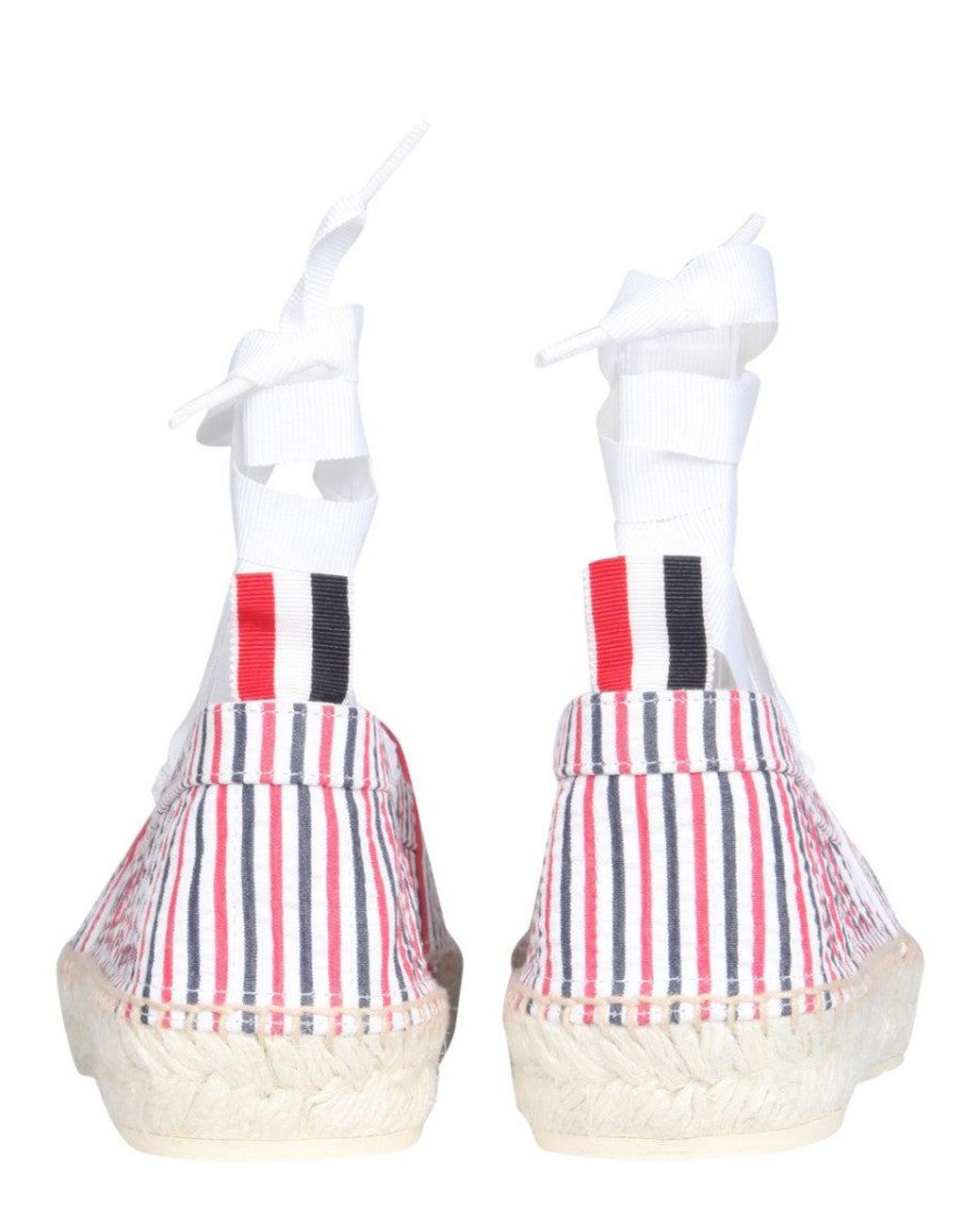 Thom Browne Pink Seersucker Cotton Espadrilles