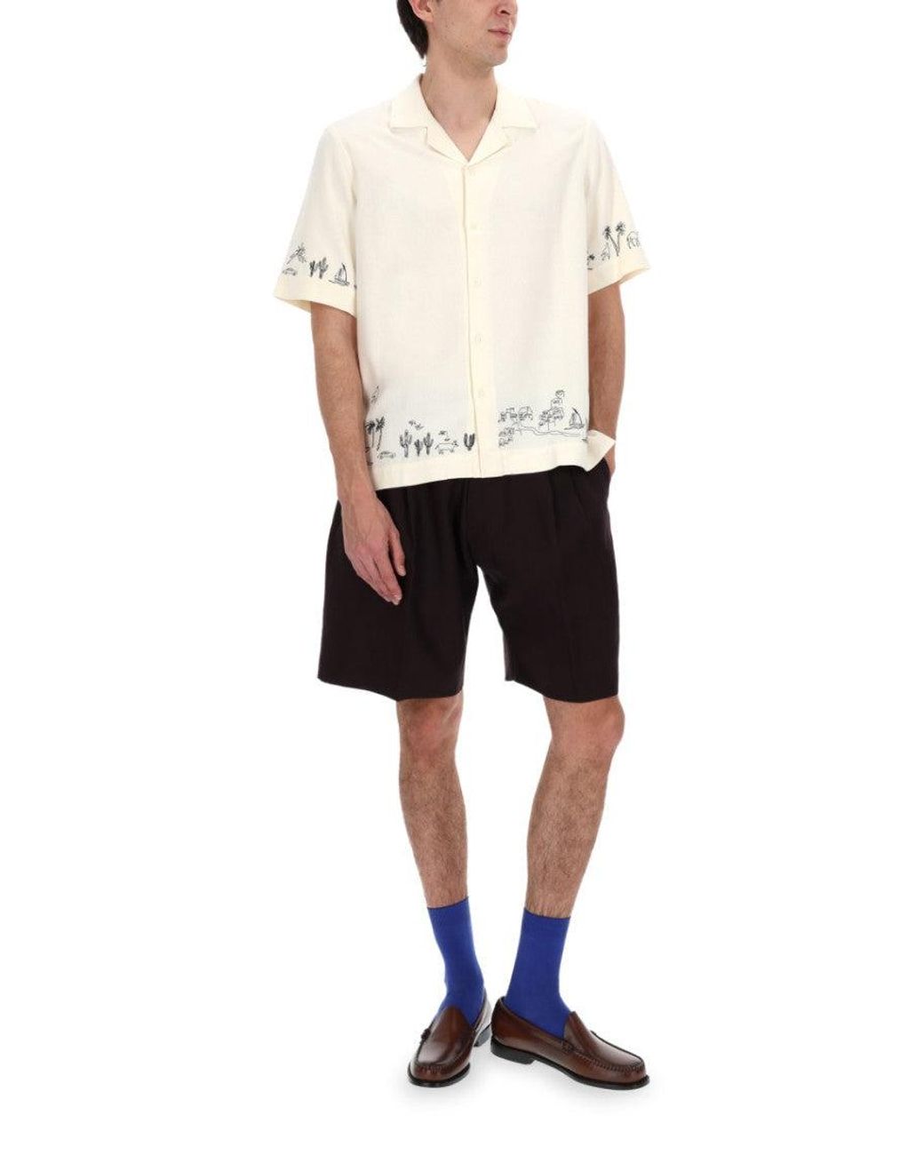 Paul Smith Black Linen Shorts Size 34 for men