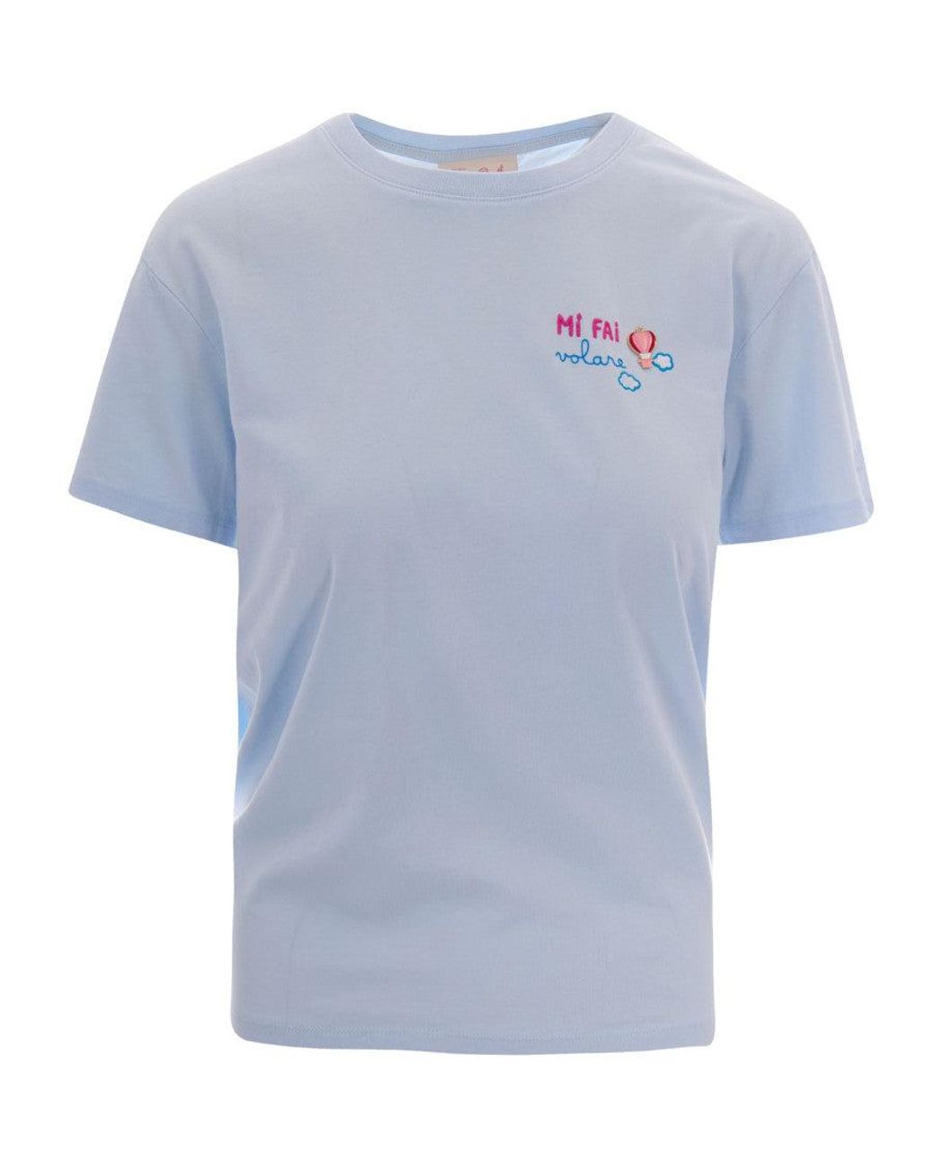 Mc2 Saint Barth Blue Graphic Crew Neck T-Shirt