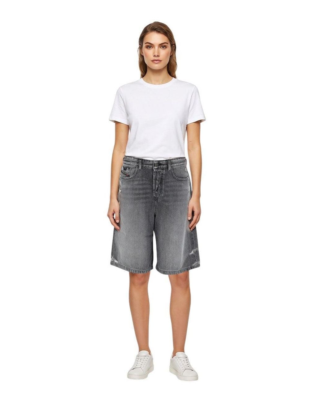 DIESEL Gray Solid Shorts