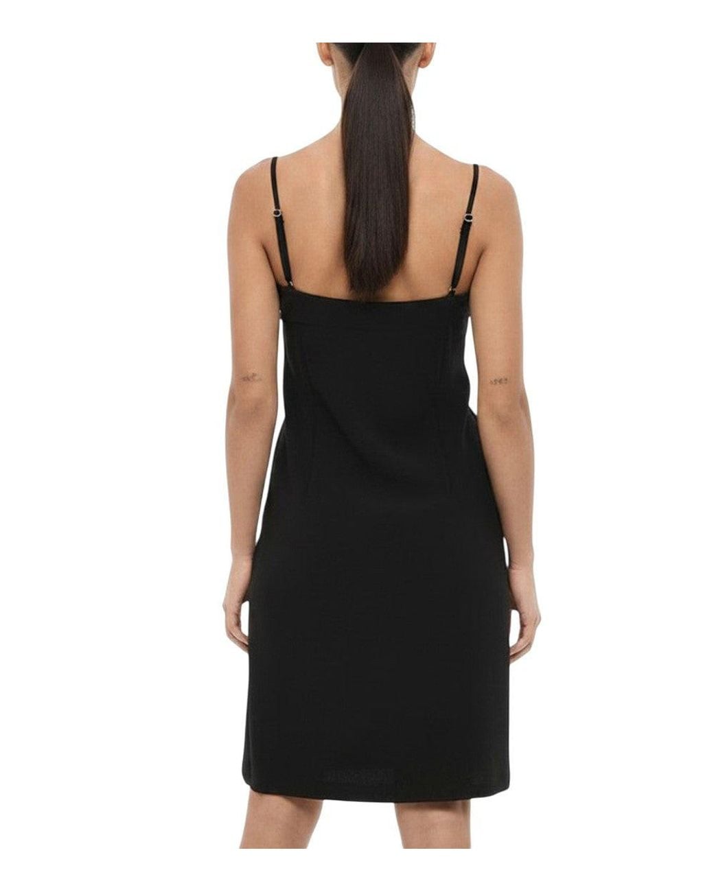 DSquared² Black V Neck Knee Length Dress