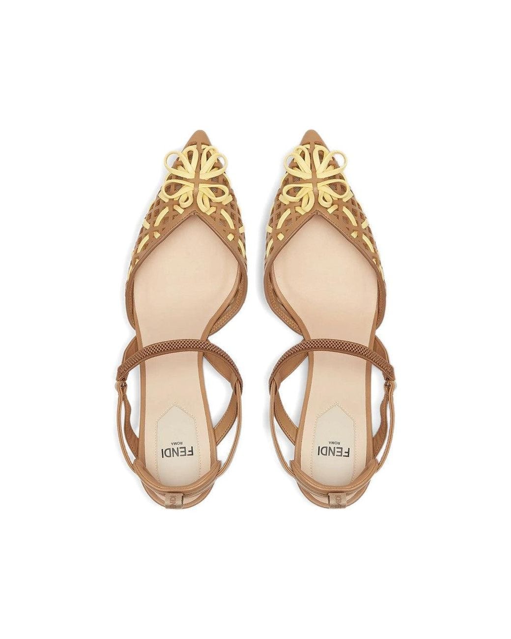 Fendi Metallic Woven Pumps