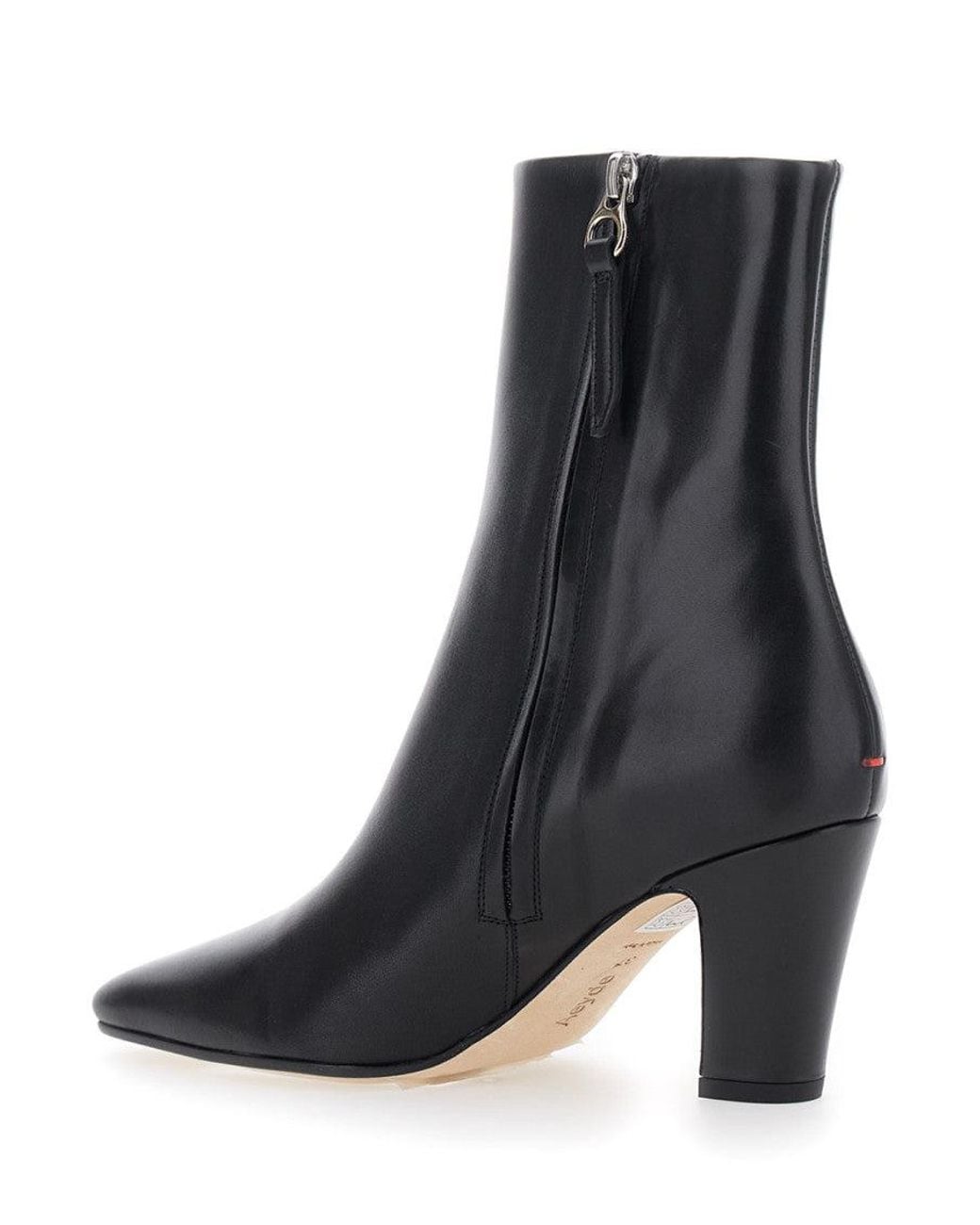 Aeyde Black 'Maris' Ankle Boots With Side Zip Closure And Medium Heel