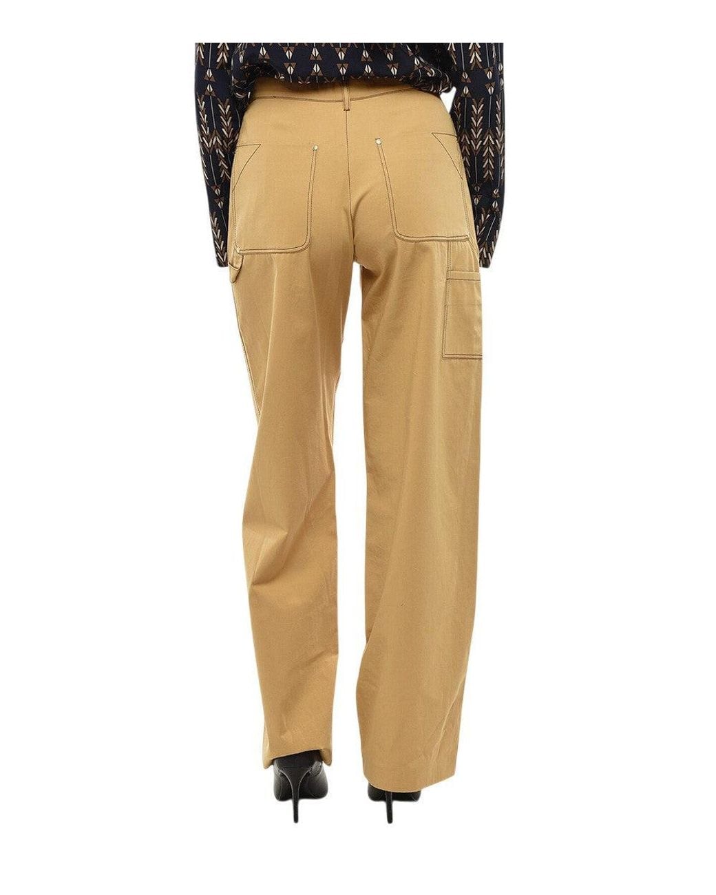Stella McCartney Brown Straight Flat Front Pants