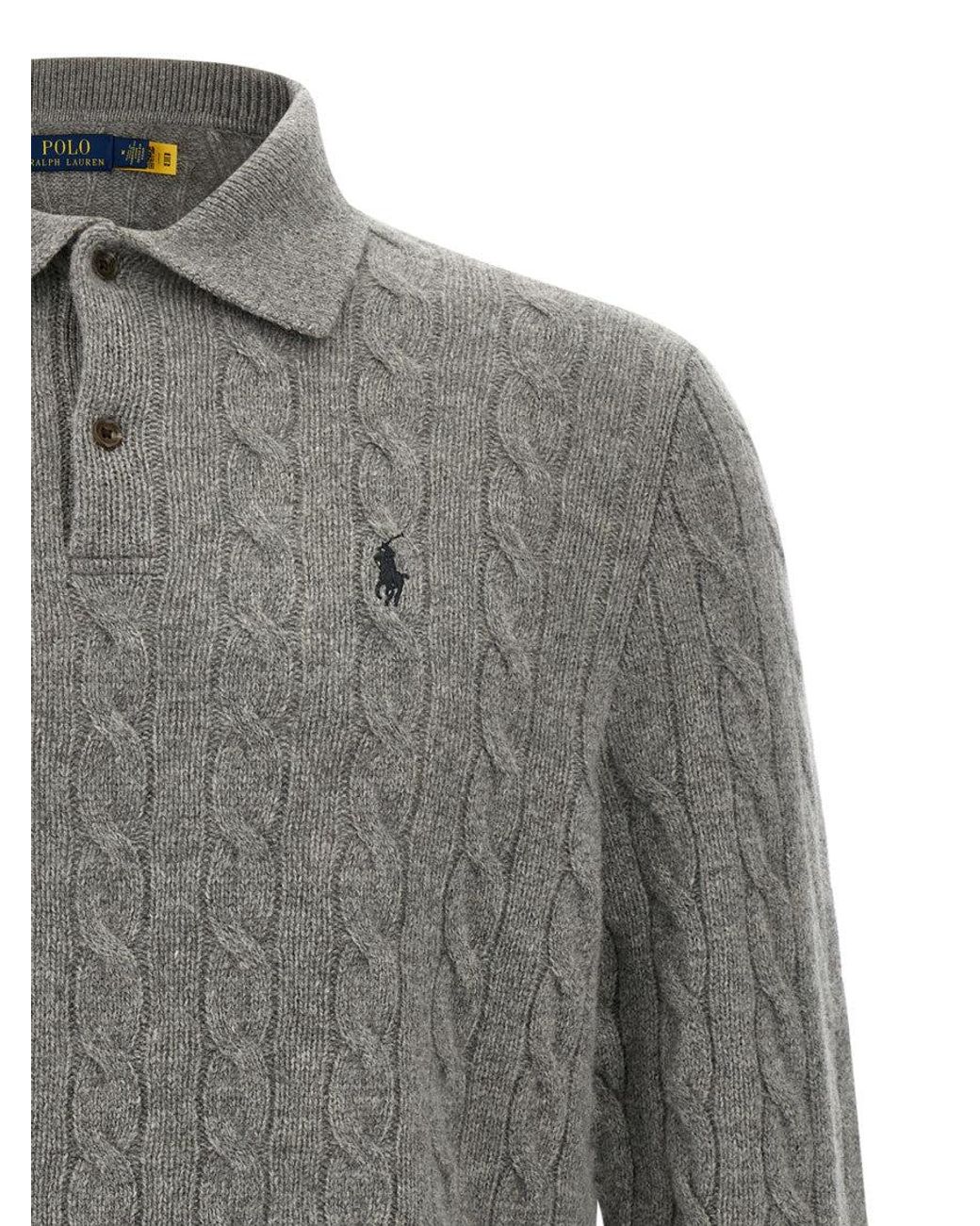 Polo Ralph Lauren Gray Logo Embroidery Polo Shirt for men