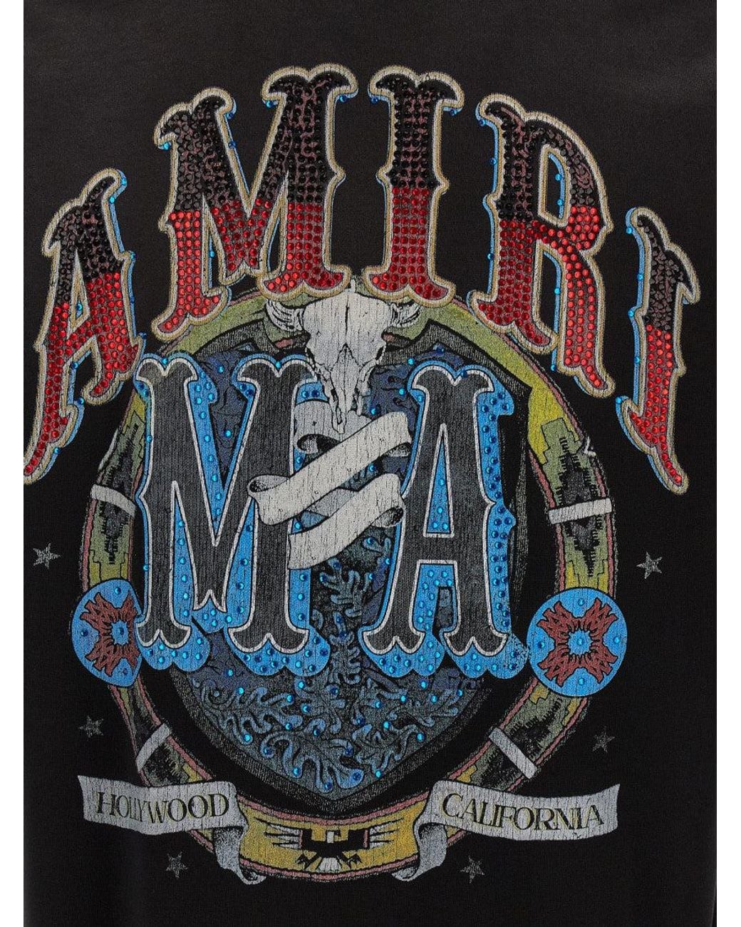 Amiri Black Crew Neck T-Shirt for men