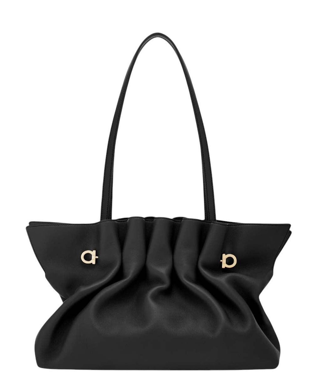 Ferragamo Black Dark Soft Medium Shoulder Bag