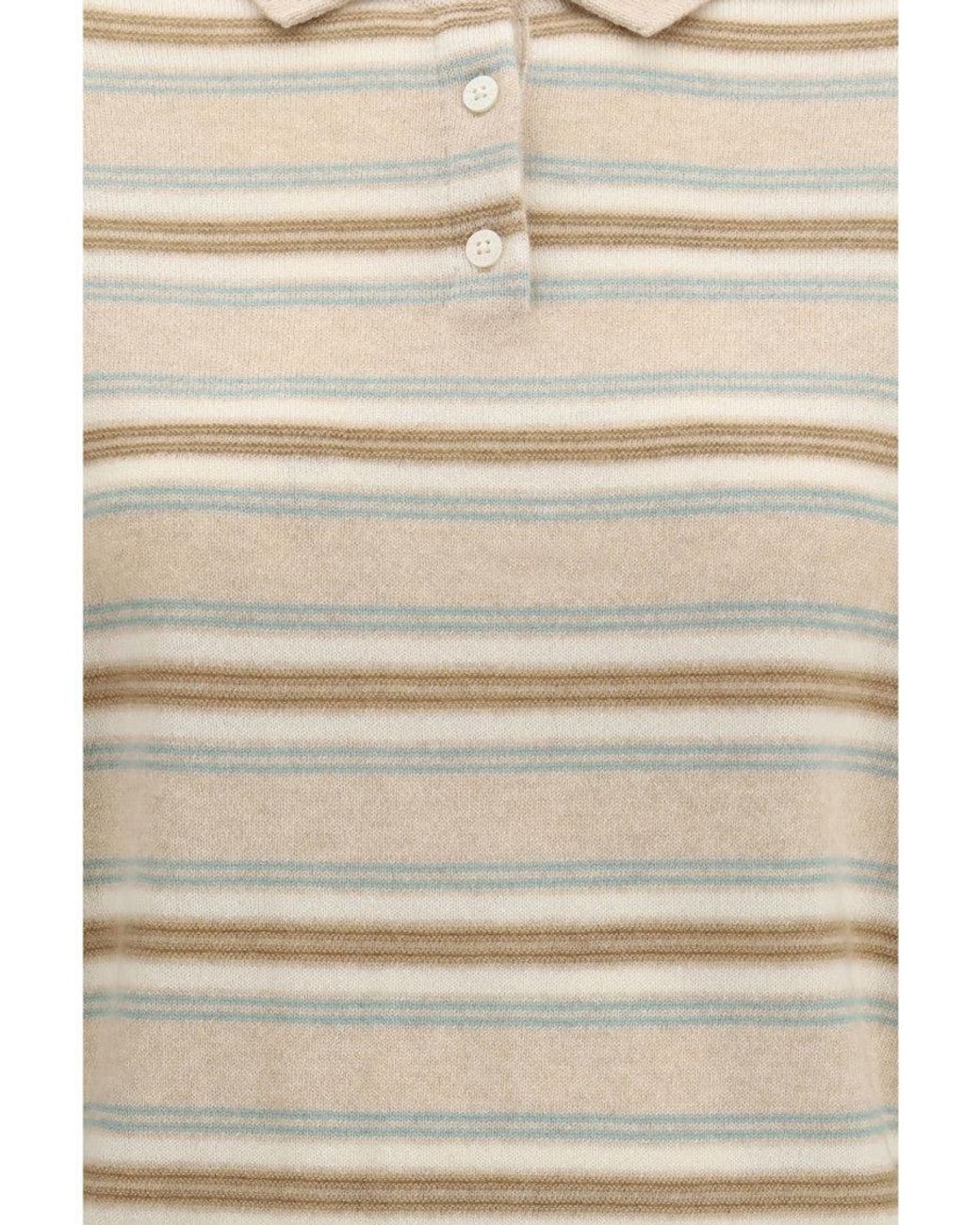Guest In Residence White Stripes Shirt Collar Sweater