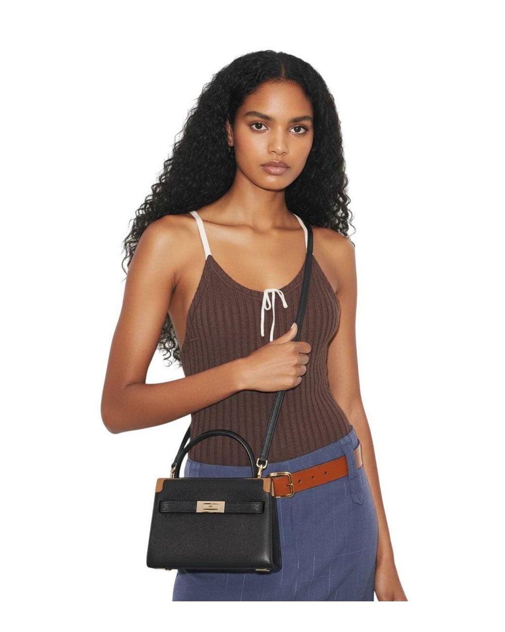 Tory Burch Black Lee Radziwill Mini Satchel
