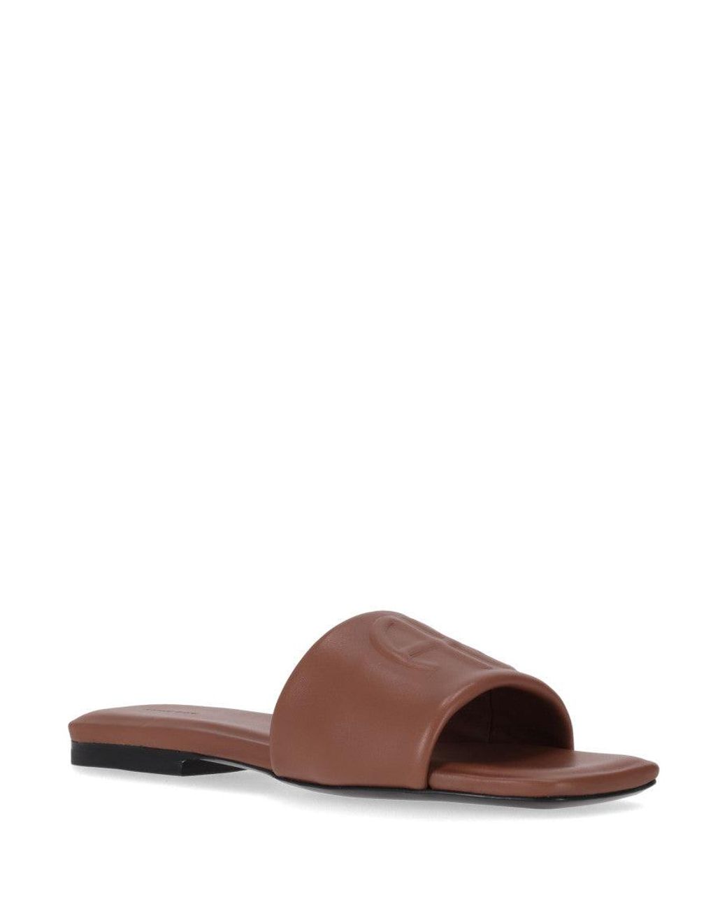 Anine Bing Brown Leather Logo Sandals