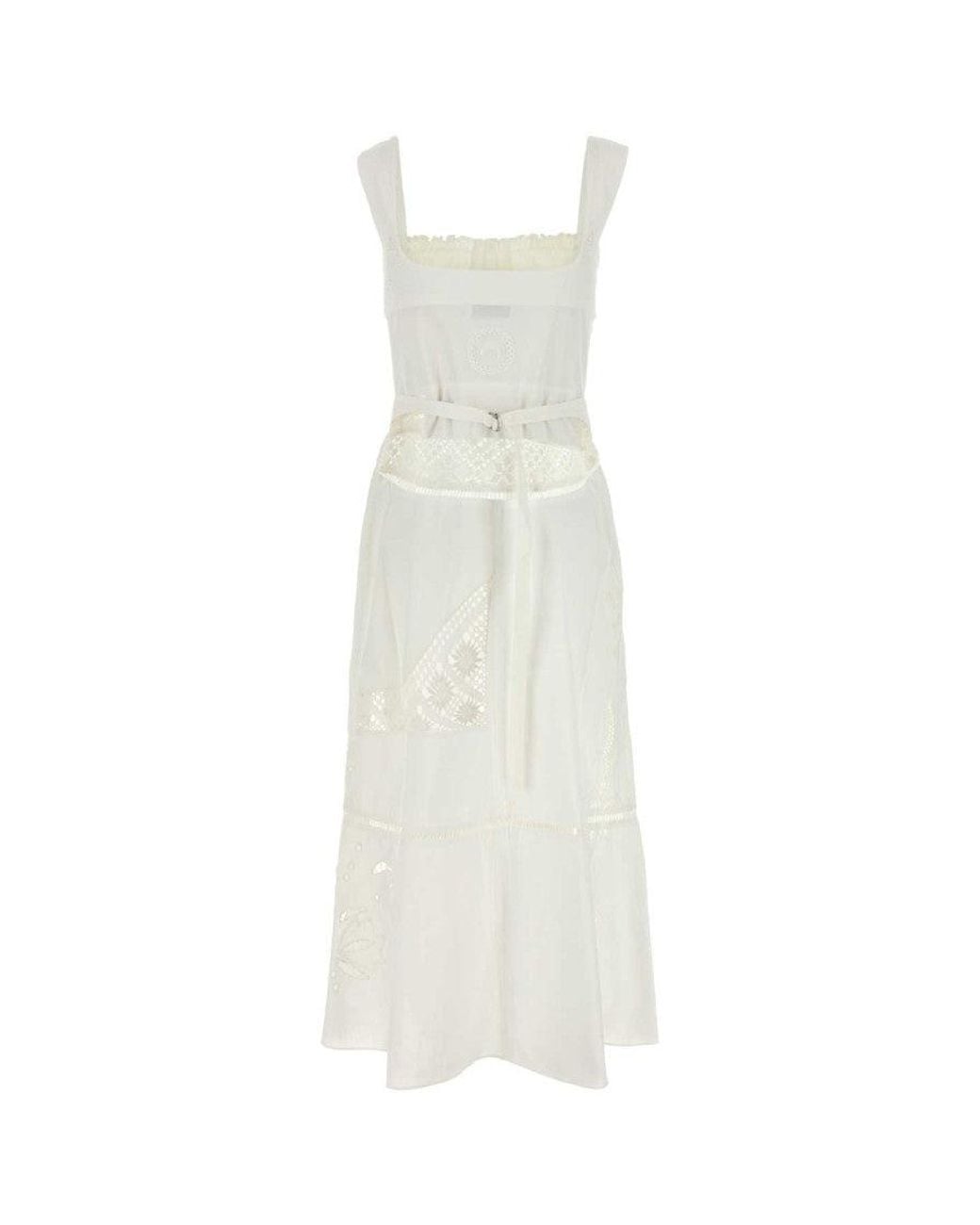 MARINE SERRE White Cotton Dress