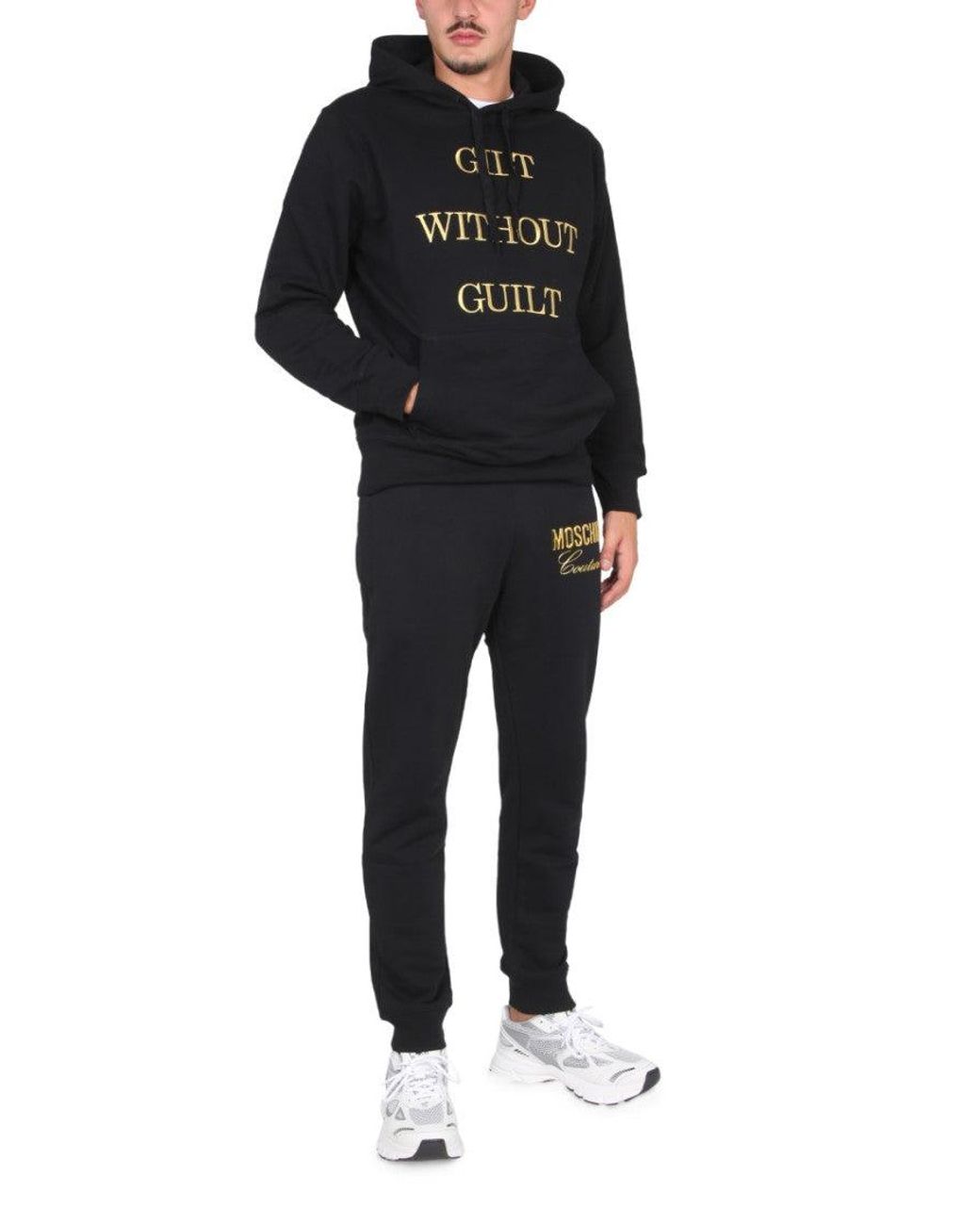 Moschino Black Graphic Hood Sweatshirts for men