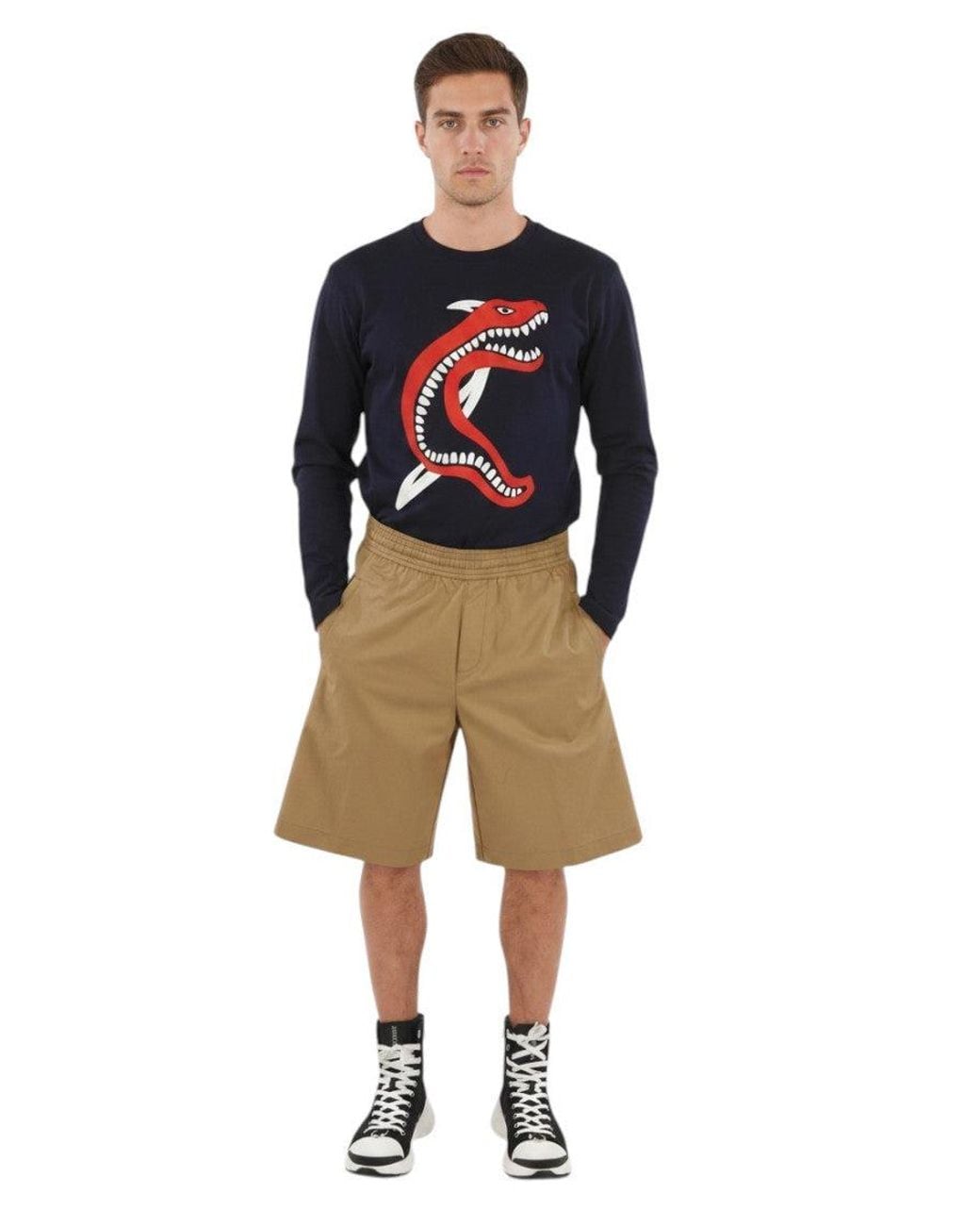 Neil Barrett Natural Loose Solid Shorts for men
