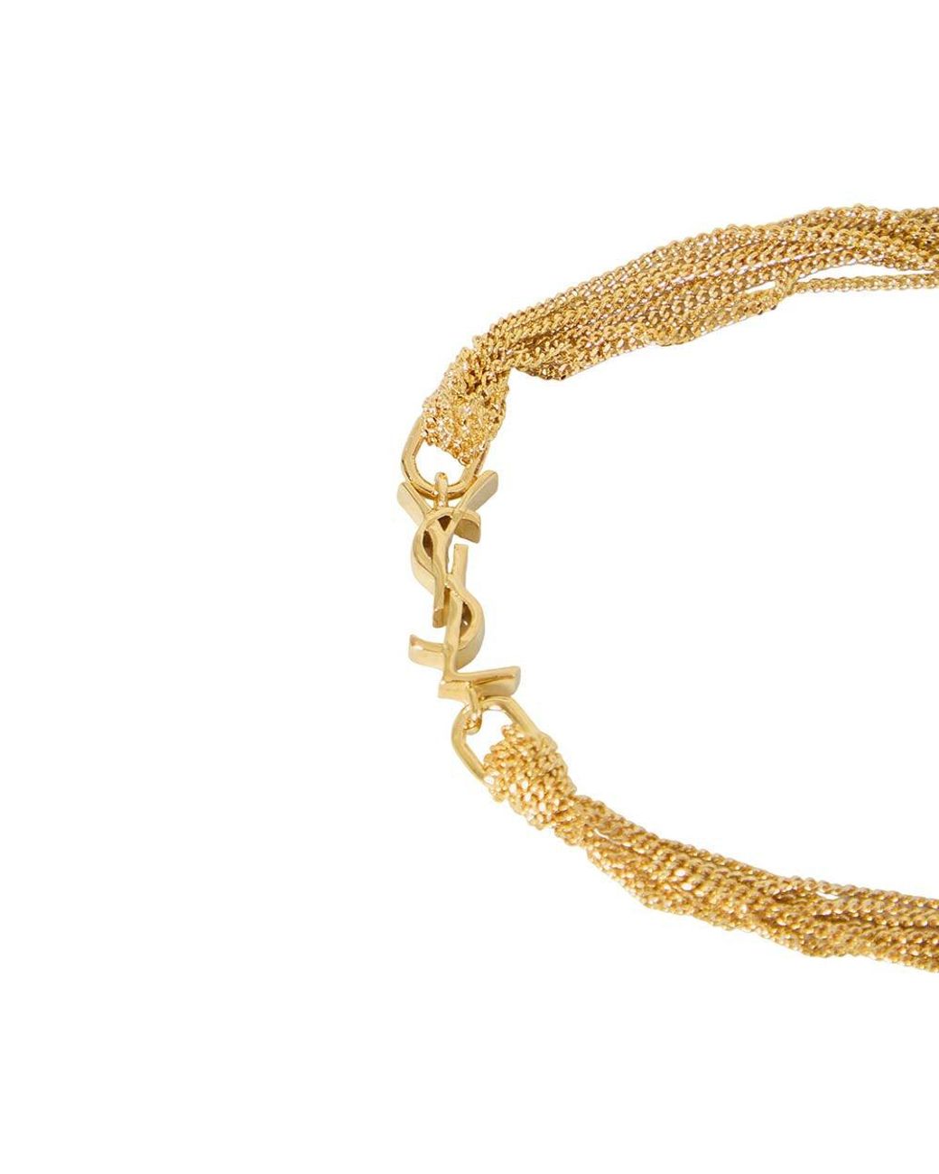 Saint Laurent Metallic Cassandre Chain Bracelet