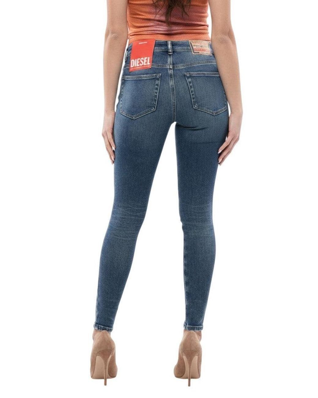 DIESEL Blue Skinny Mid Rise Jeans