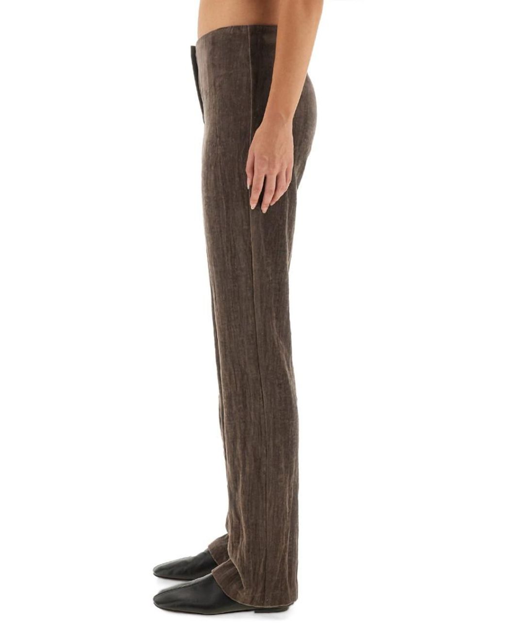 Alysi Brown Slim Flat Front Pants