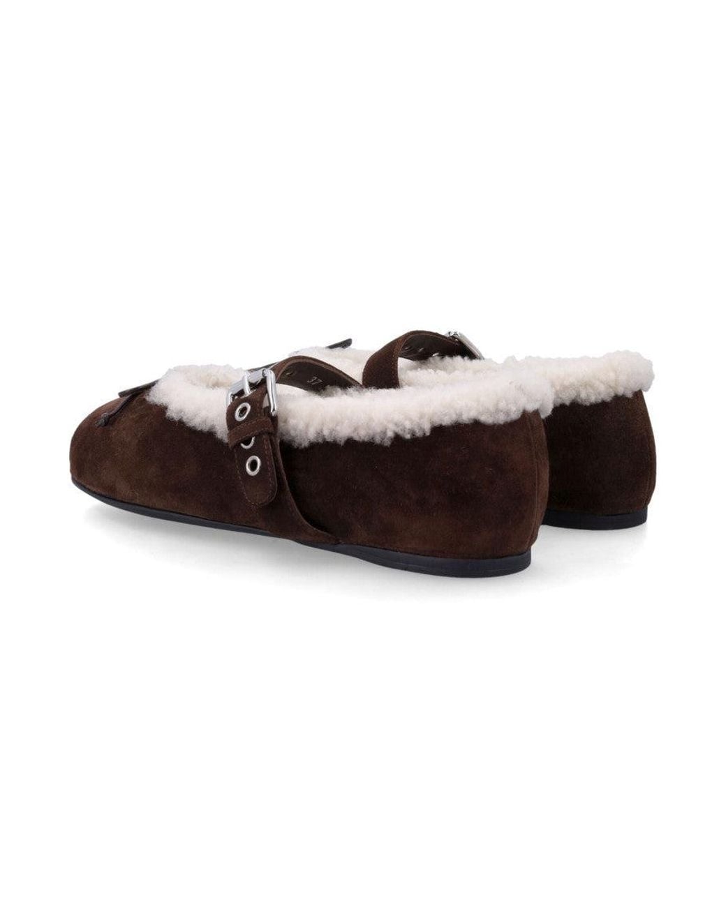 Miu Miu Brown Dark Bow Ballet Flats