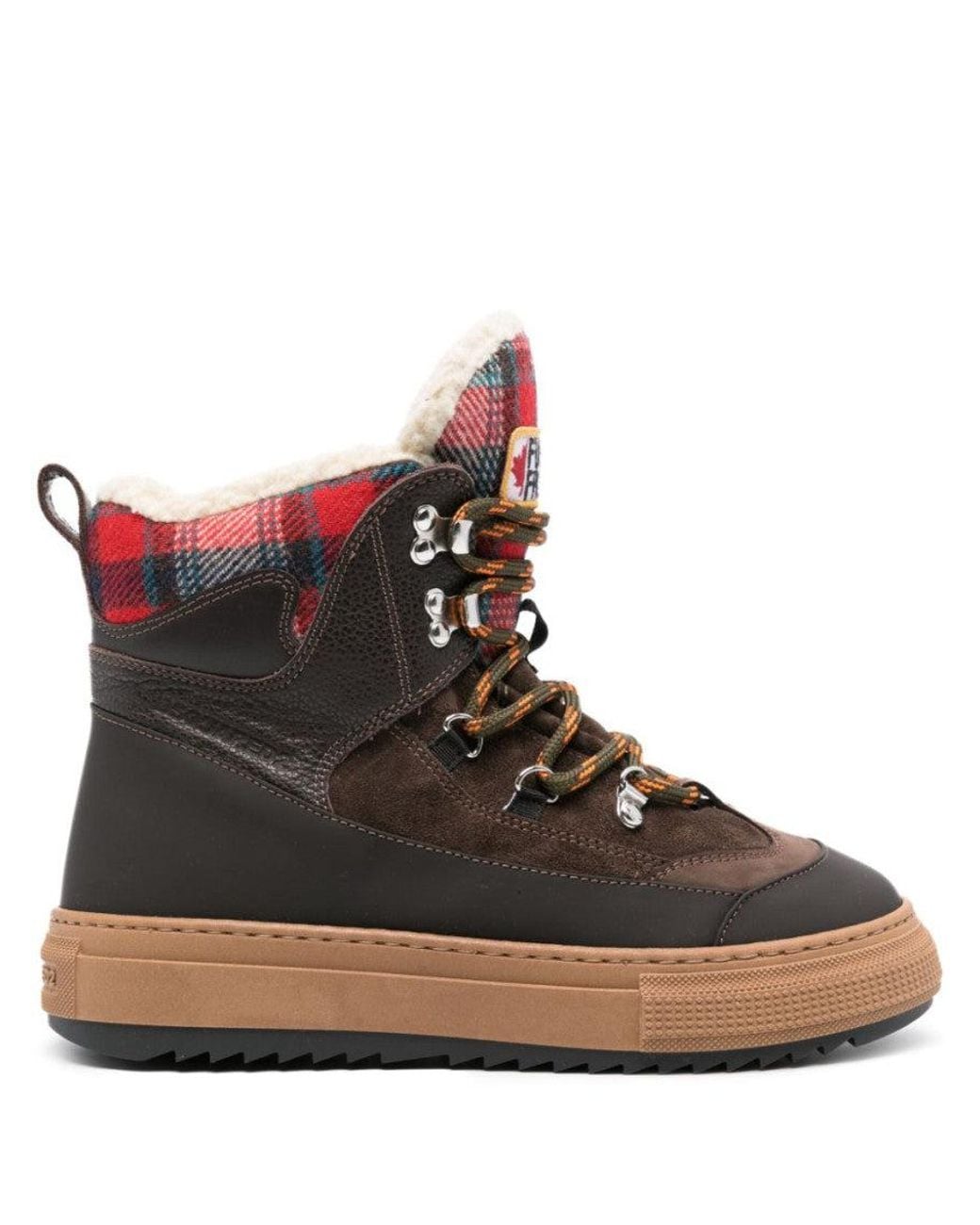 DSquared² Brown Multi Color Lace-Up Boots