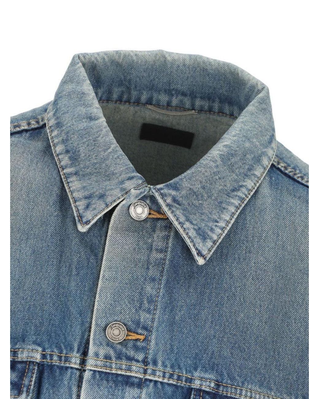 Saint Laurent Blue Shirt Collar Jacket for men