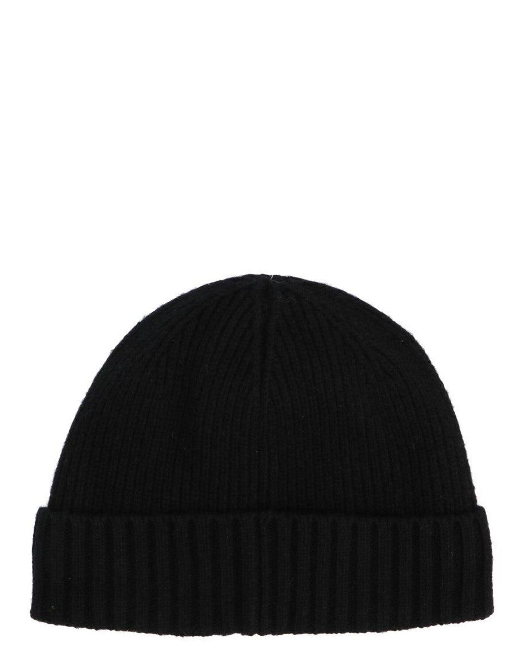 Barbour Black Logo Beanie Hat for men