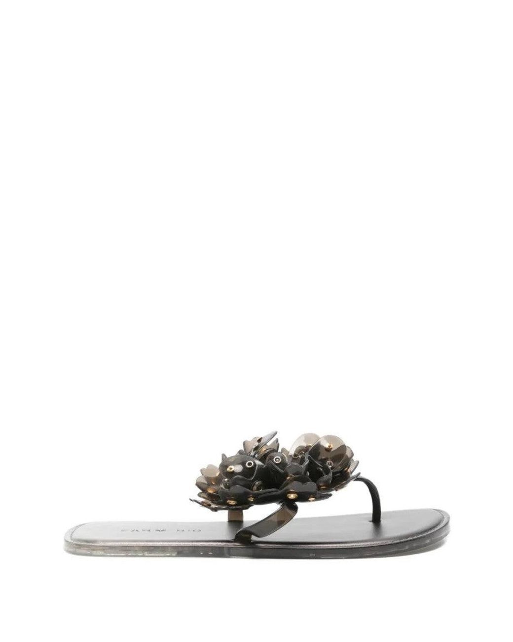 Farm Rio Black Floral Sandals