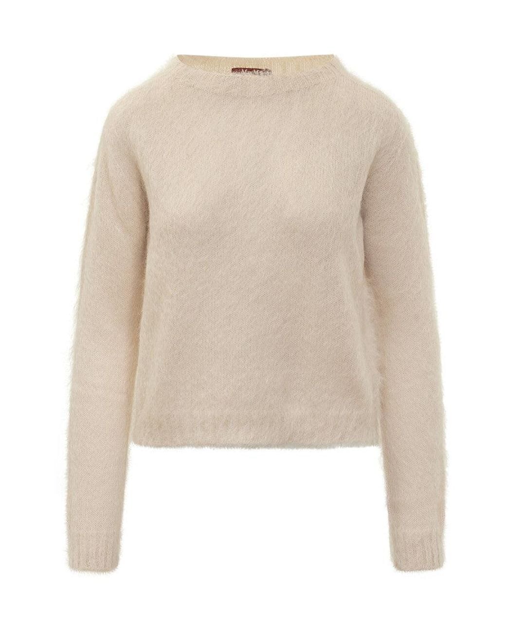 Max Mara Natural Knitted Crew Neck Sweater