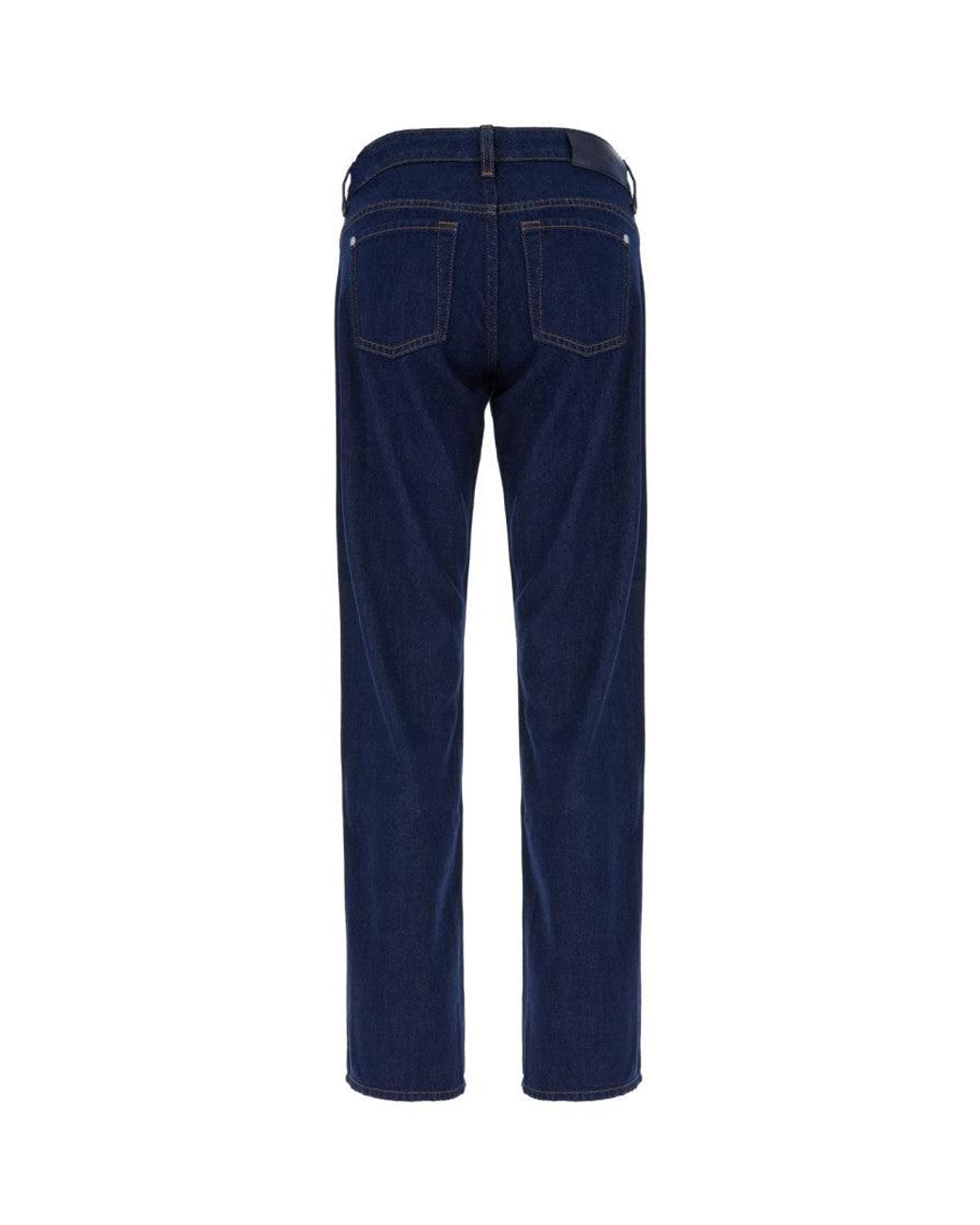 7 For All Mankind Blue Straight Low Rise Jeans
