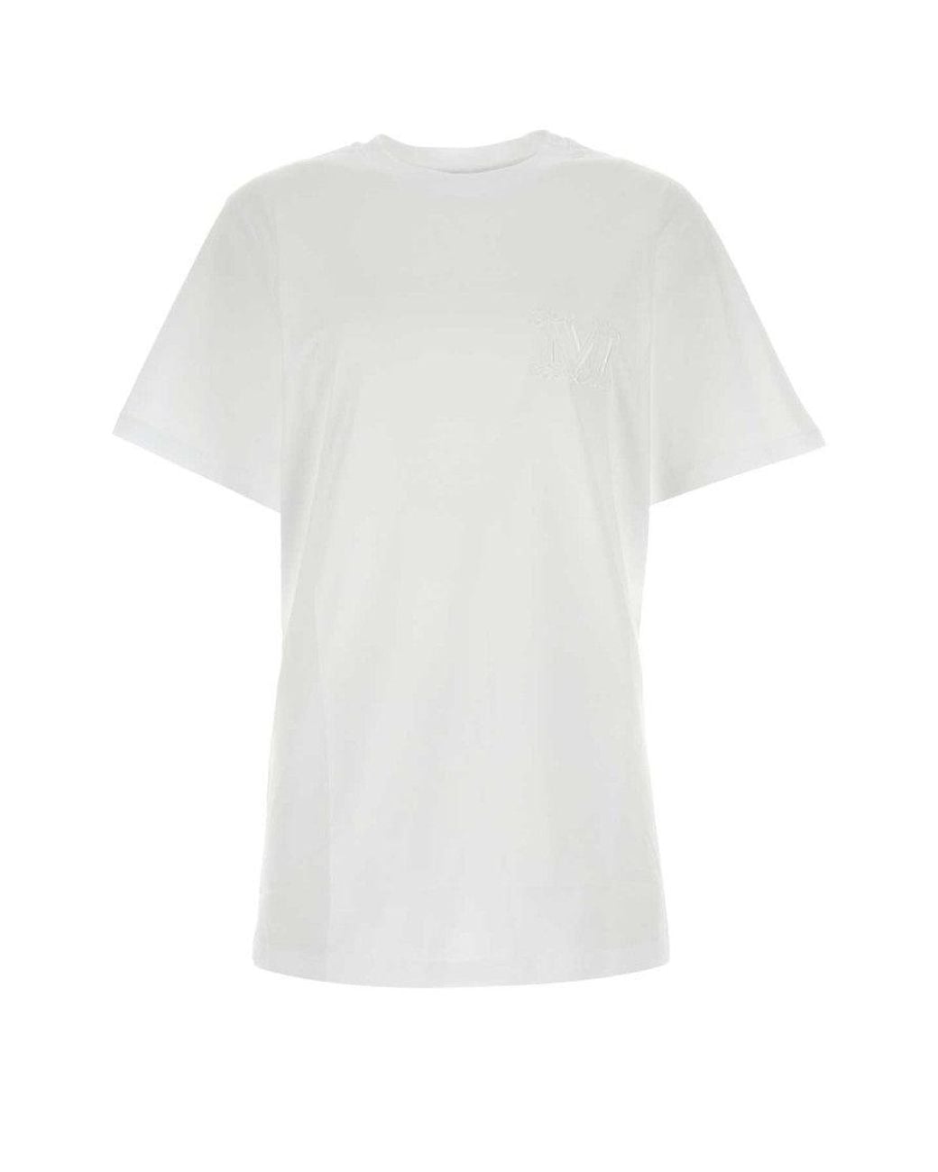Max Mara White Mango Logo-Embroidered T-Shirt