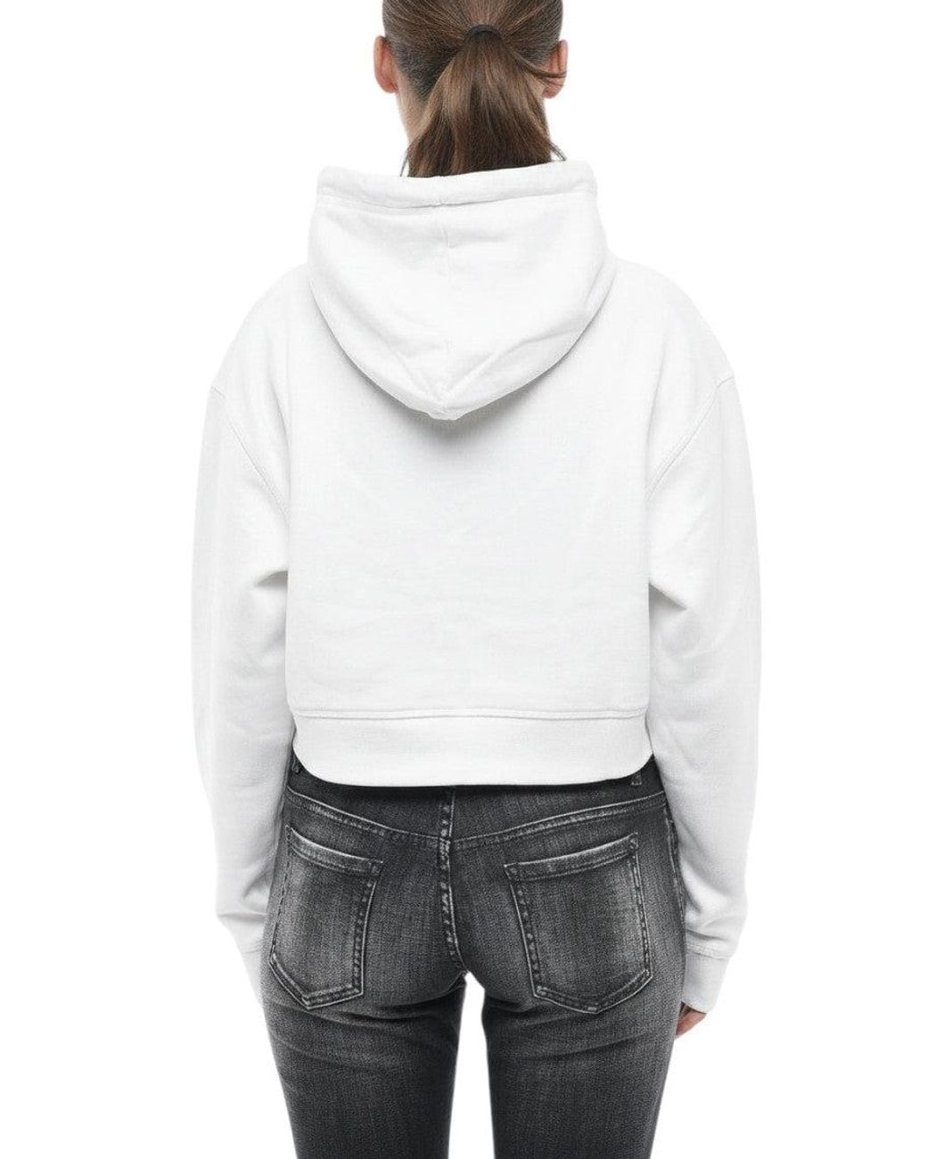 DSquared² White Logo Hood Sweatshirt