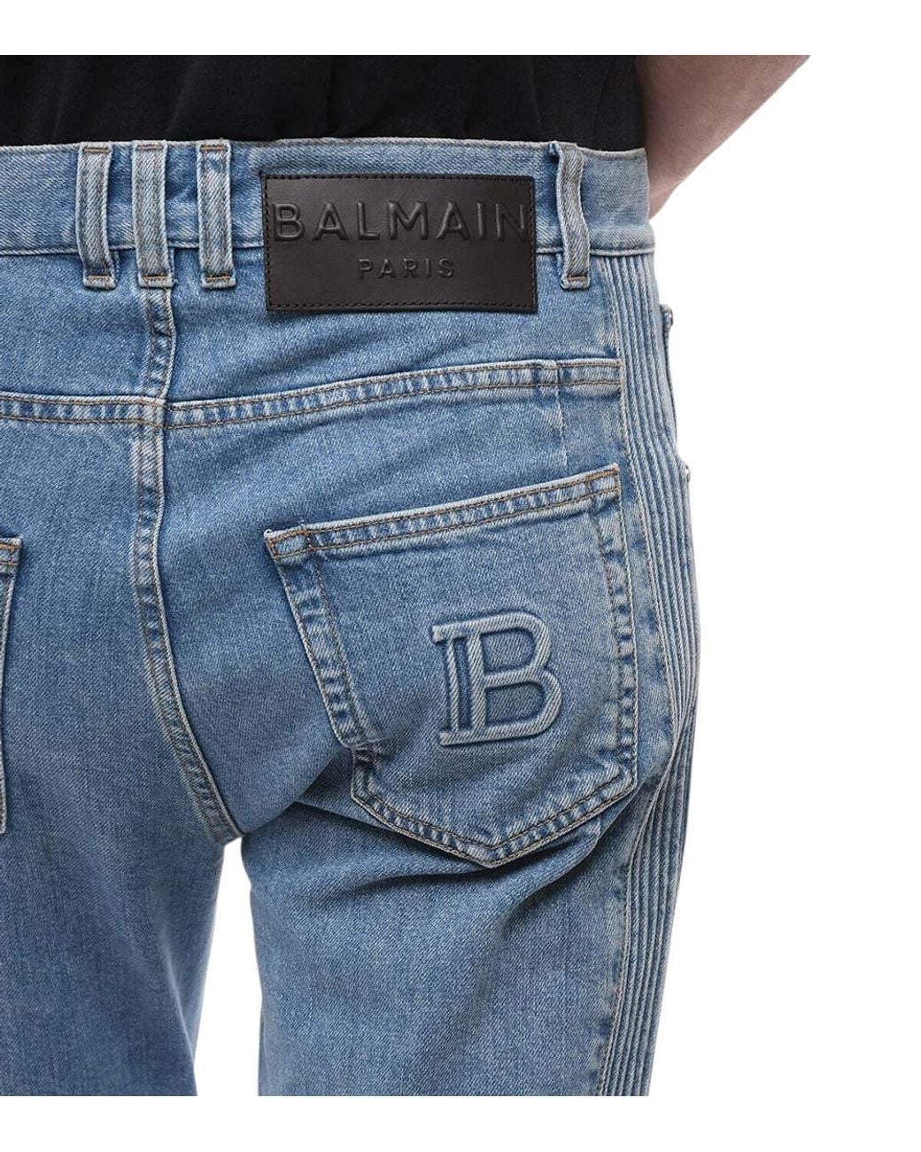 Balmain Blue Mid Rise Jeans for men