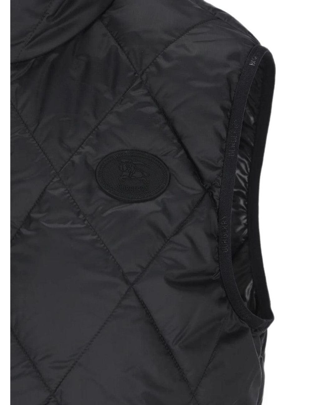 Burberry Black Quilted Mock Collar Jacket