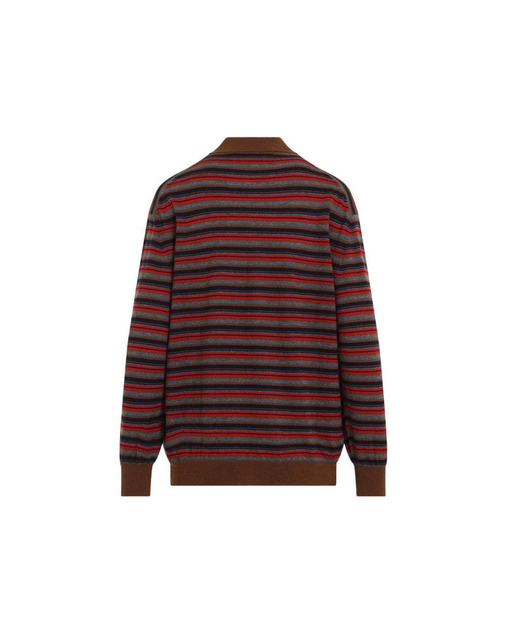 Prada Purple Stripes Shirt Collar Polo