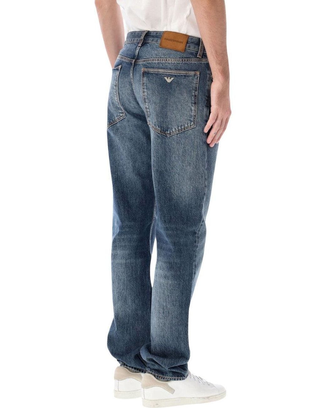 Emporio Armani Blue Mid Rise Jeans for men