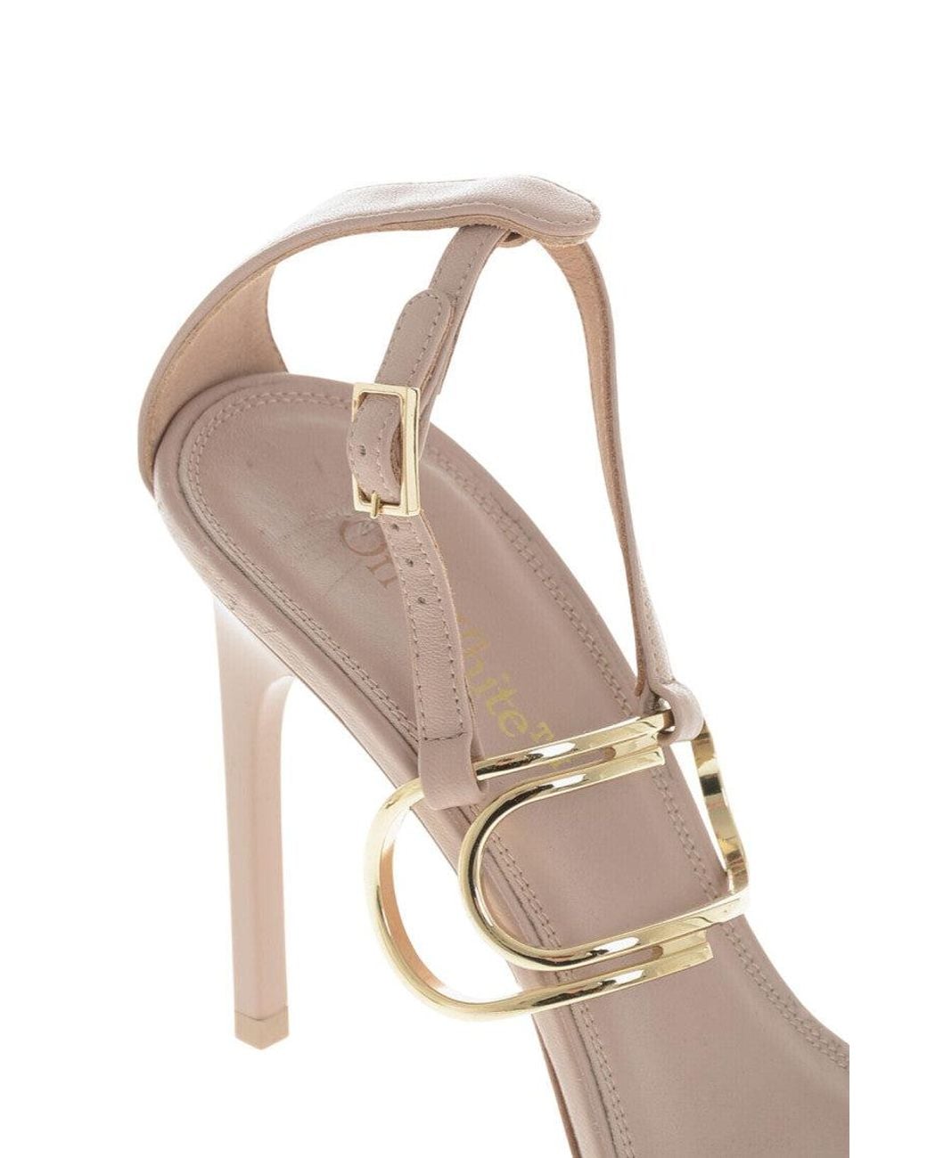 Off-White c/o Virgil Abloh White Leather Ankle Strap Heels