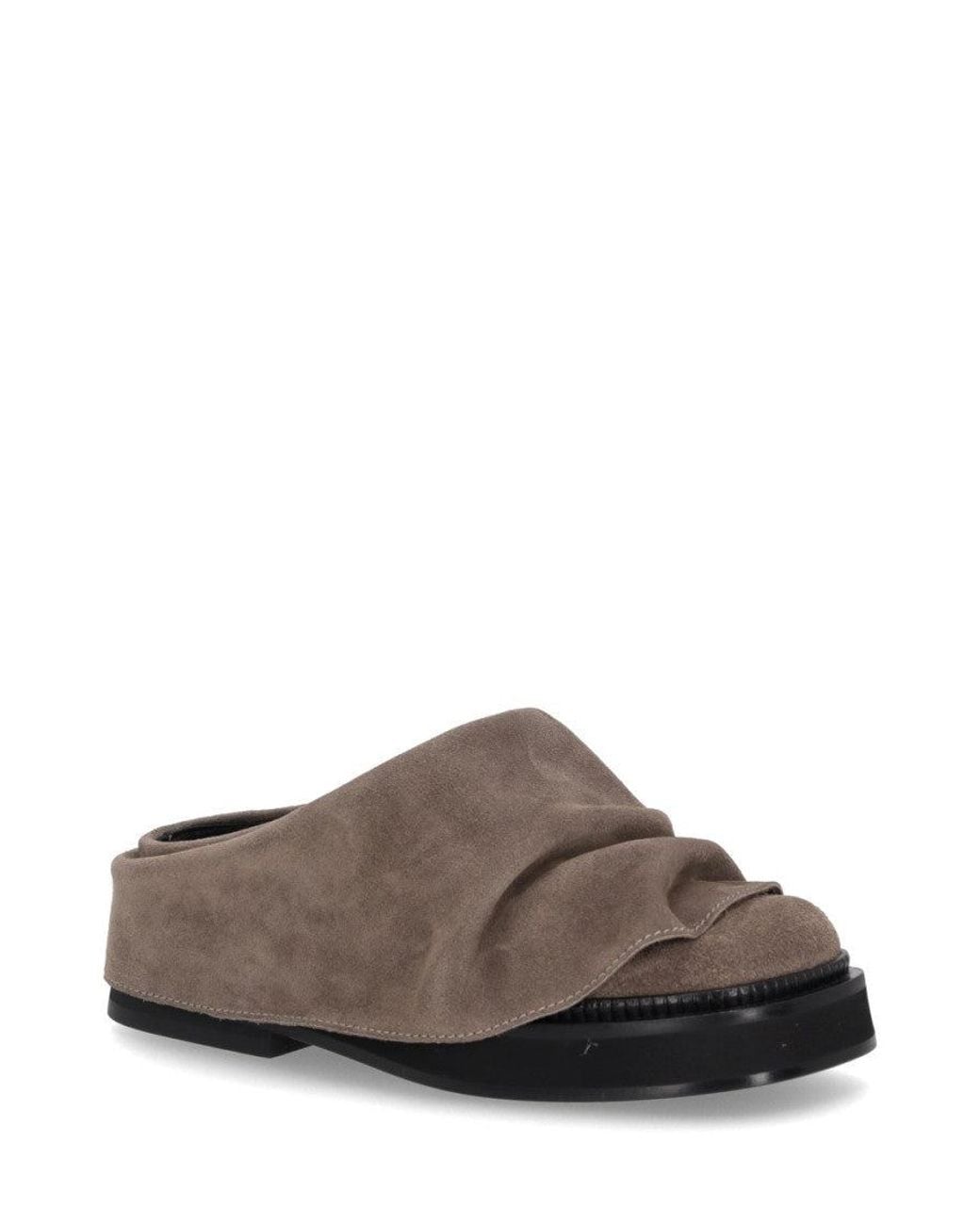 The Attico Brown Taupe Suede Mules