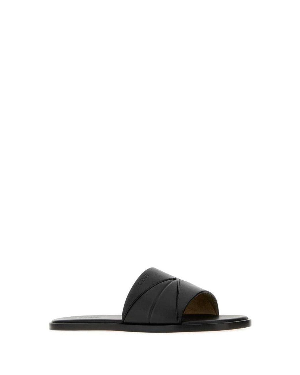 Loewe Black Slip On Slides for men
