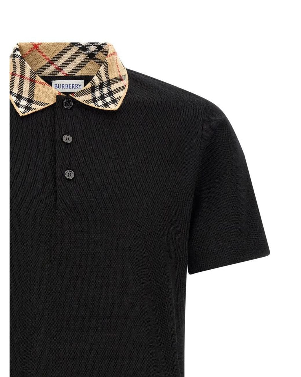 Burberry Black Regular Textured Polo for men
